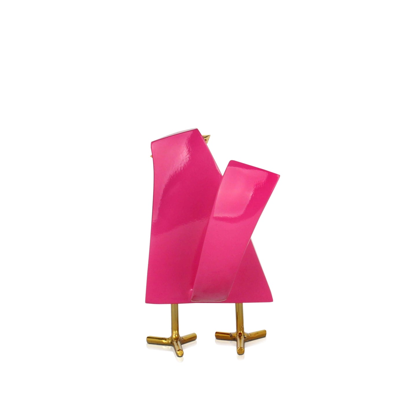 Modern Bird - Sculpture in Lacquered Resin - Dark Pink