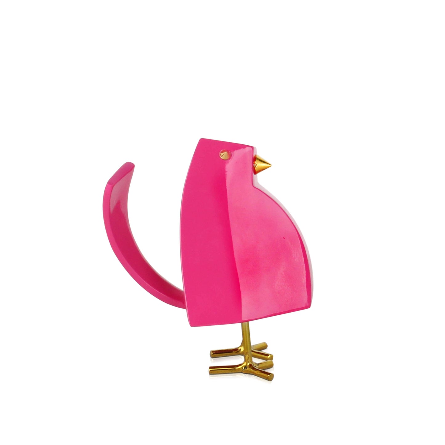 Modern Bird - Sculpture in Lacquered Resin - Dark Pink