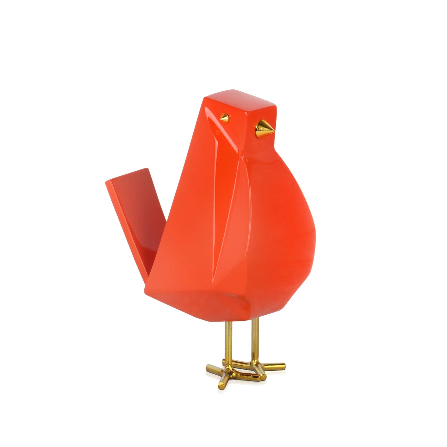 Modern Bird - Sculpture in Lacquered Resin - Orange