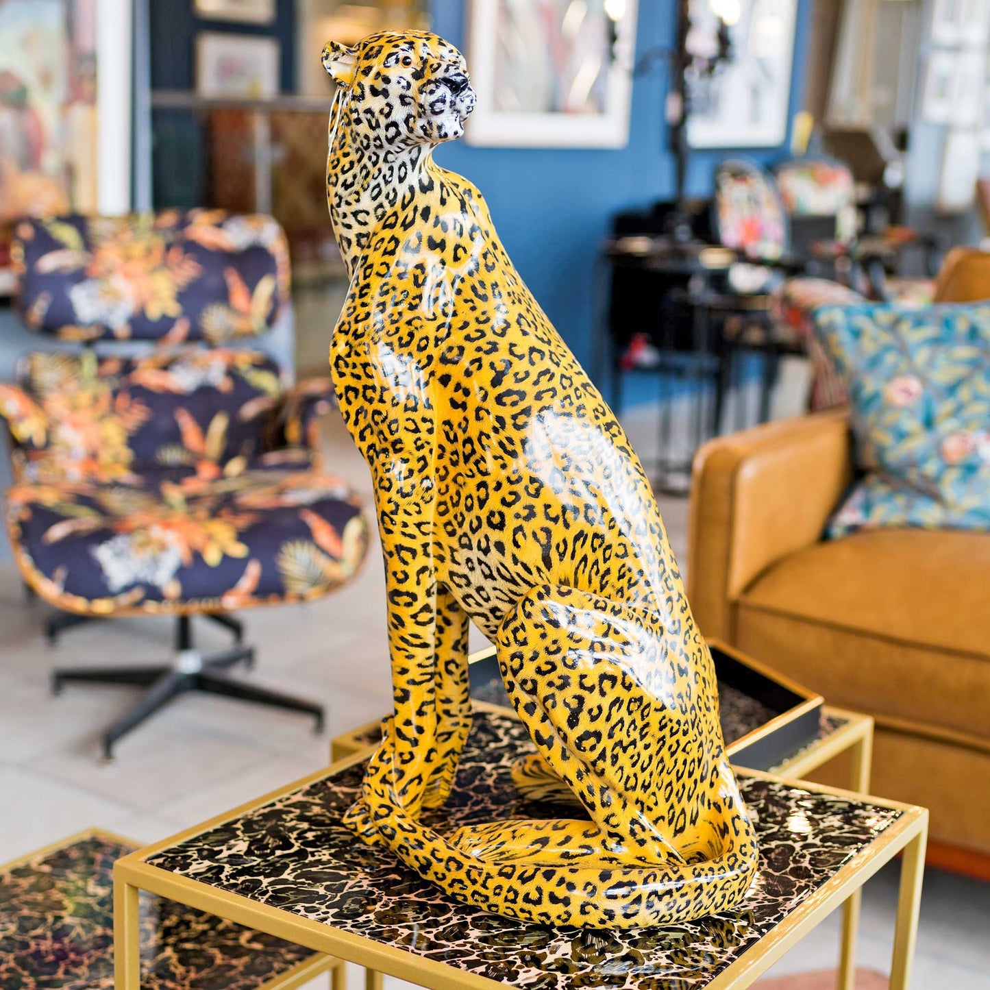 Cheetah Sculpture in Resin
