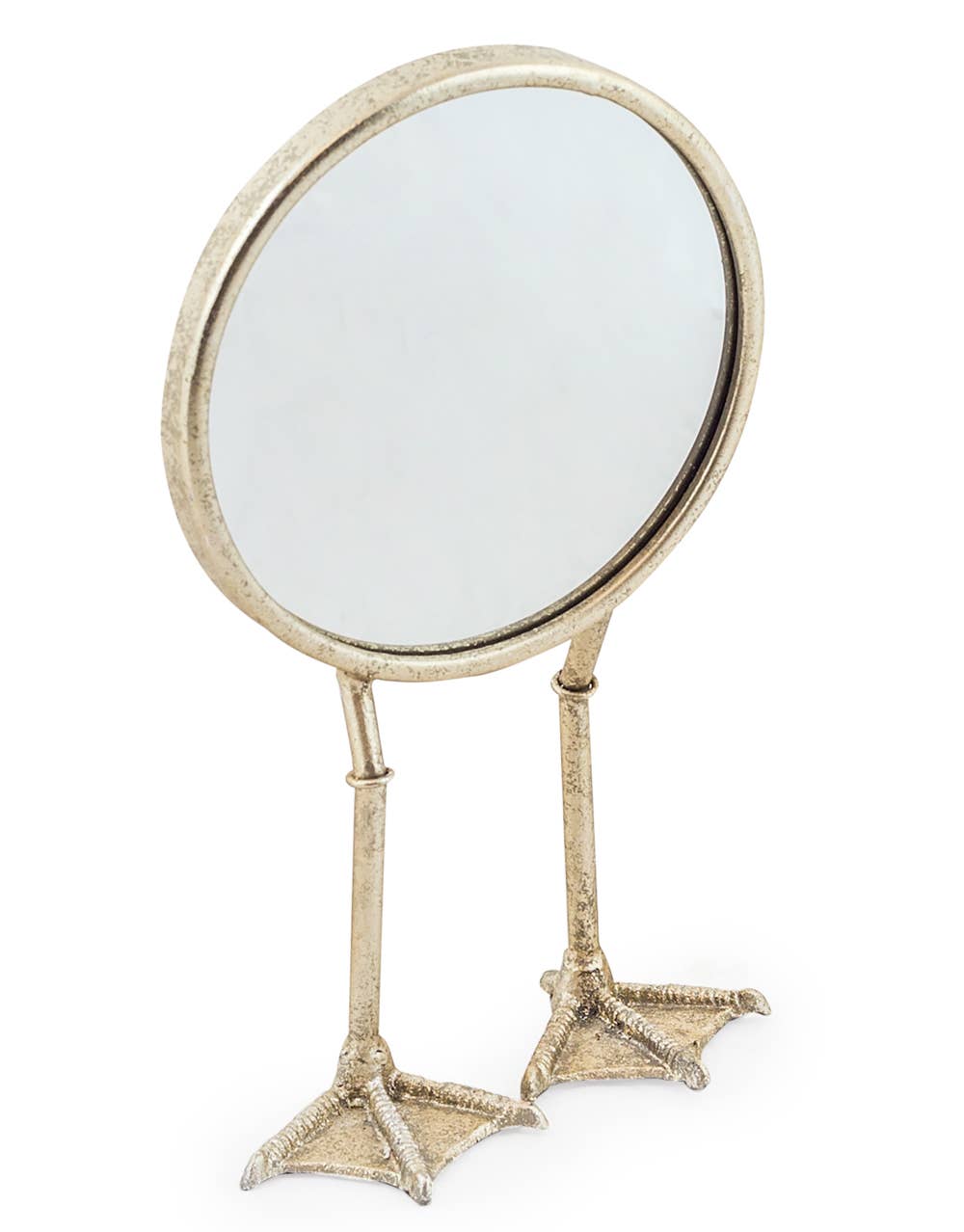 Table Mirror in Silver with Bird's Bone