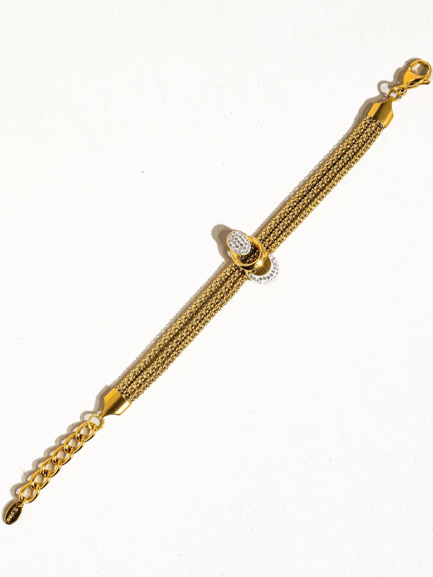 Sophie - Bracelet With 18K Gold Plated And Cubic Zirconia Details: Elegant Chain Design