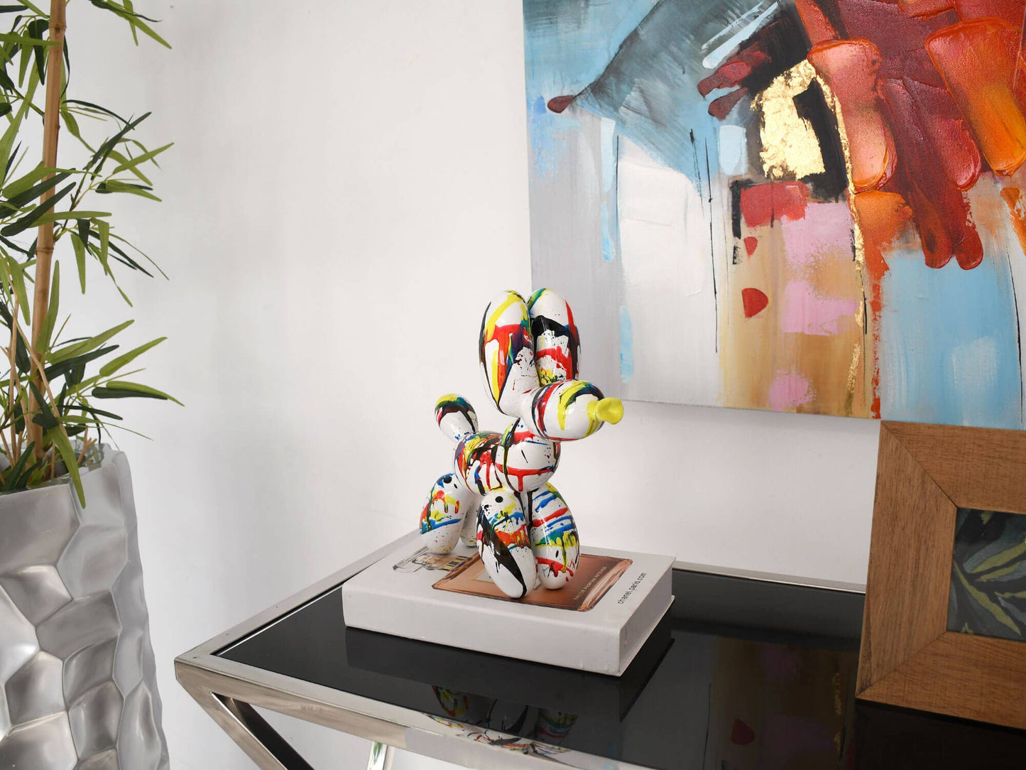 Balloon Dog - Resin Sculpture with Paint Splashes - Ornament