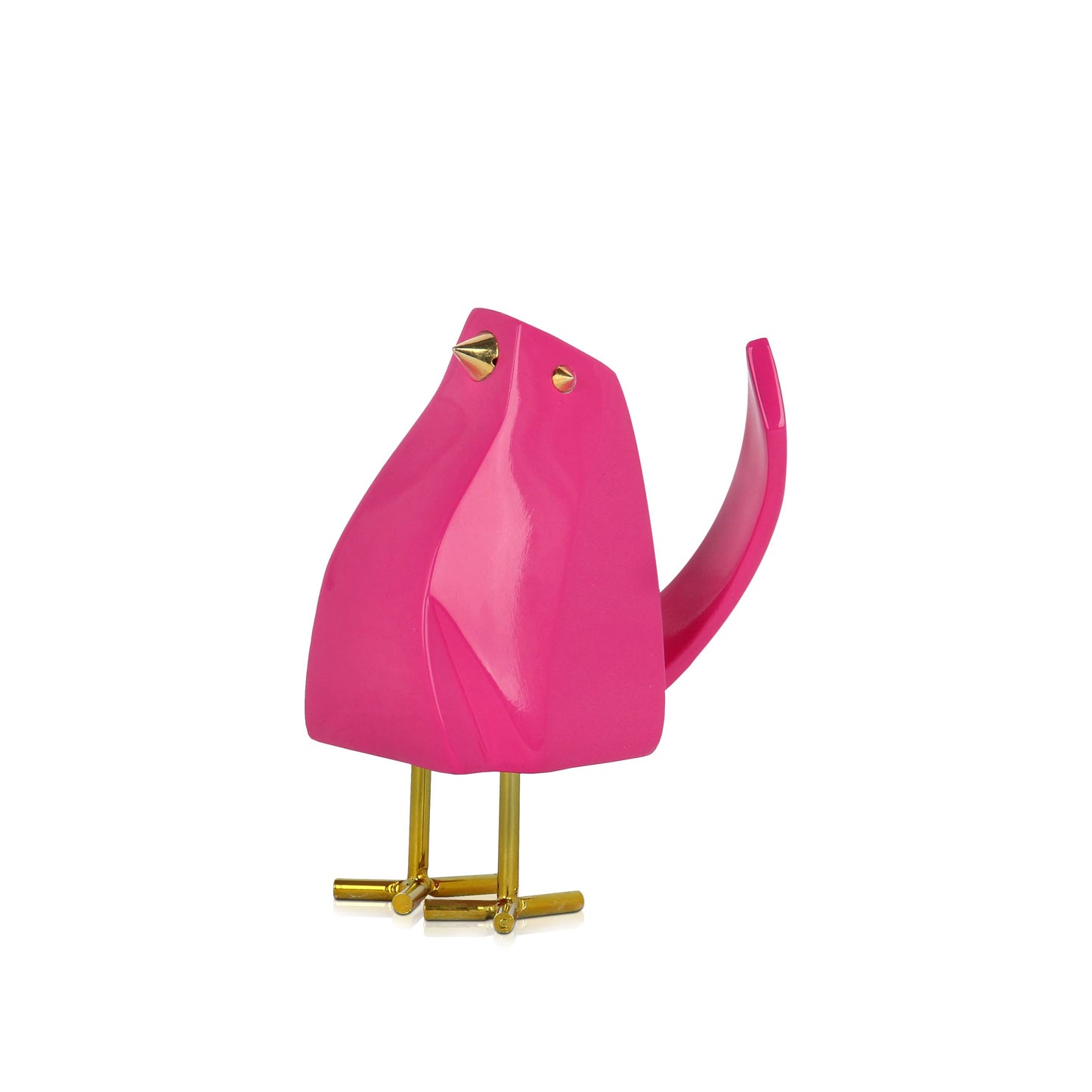Modern Bird - Sculpture in Lacquered Resin - Dark Pink