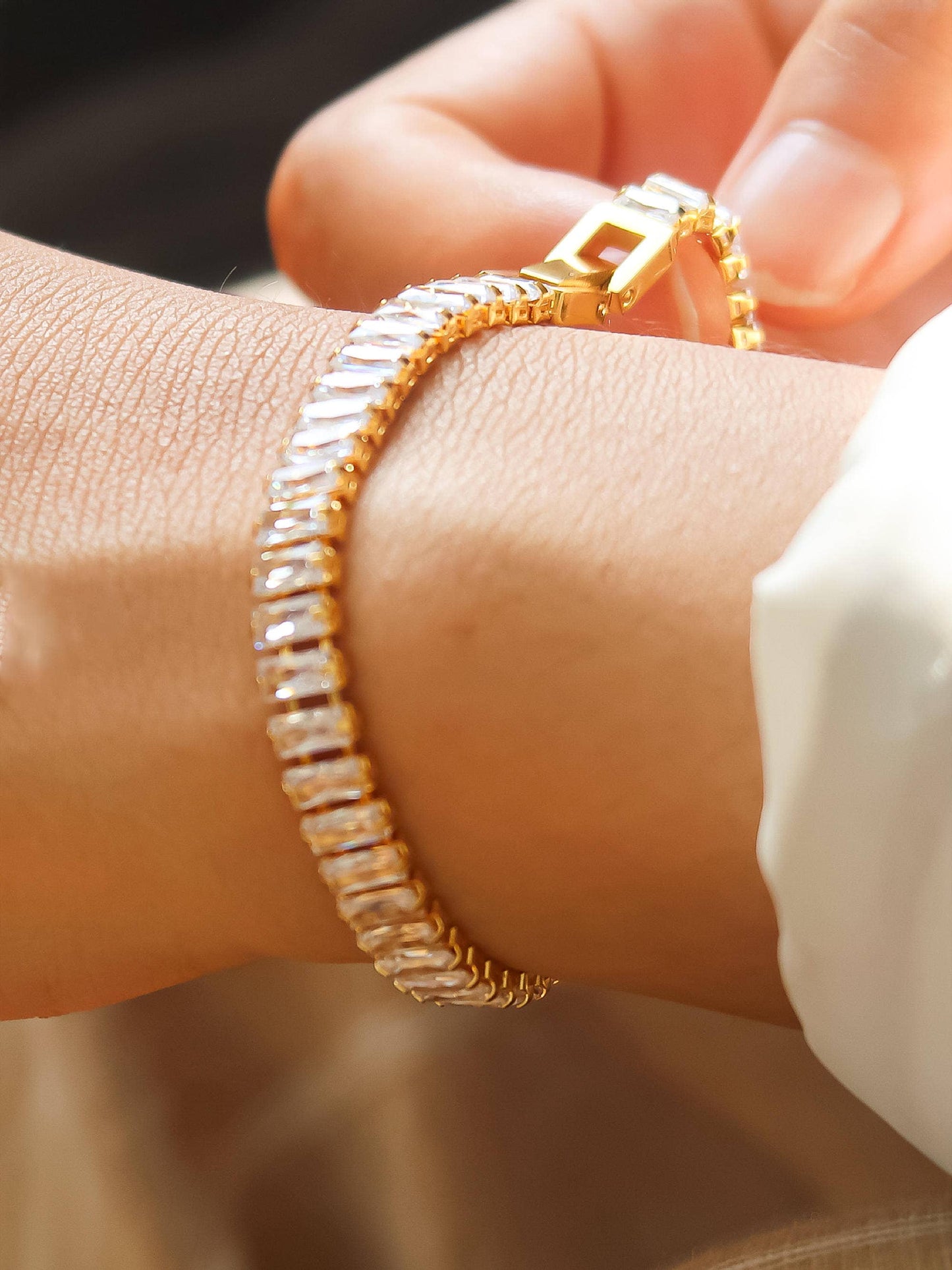 Fredrika - 18K Gold Plated Glam Bracelet With Cubic Zirconia
