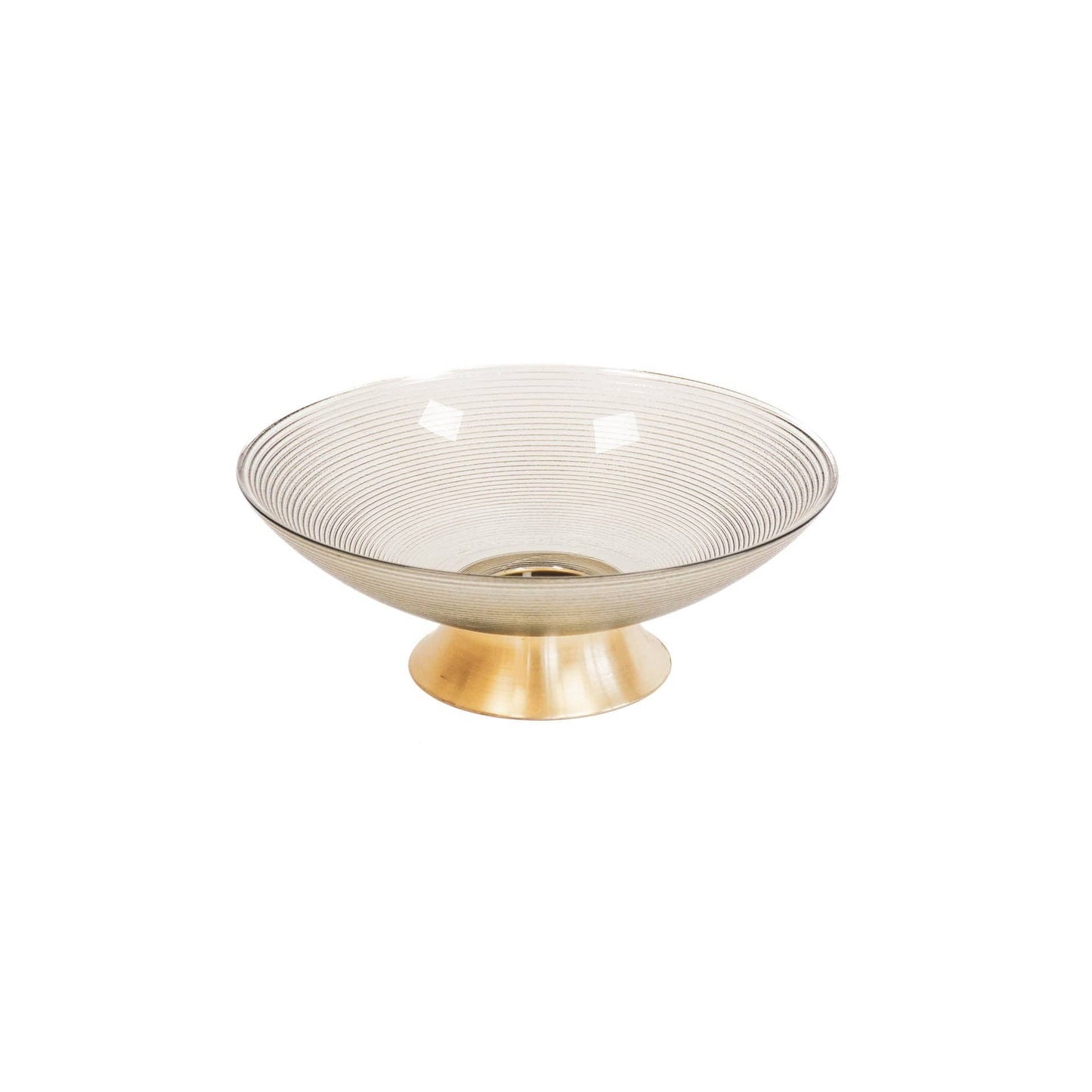 Glass Bowl with Golden Foot
