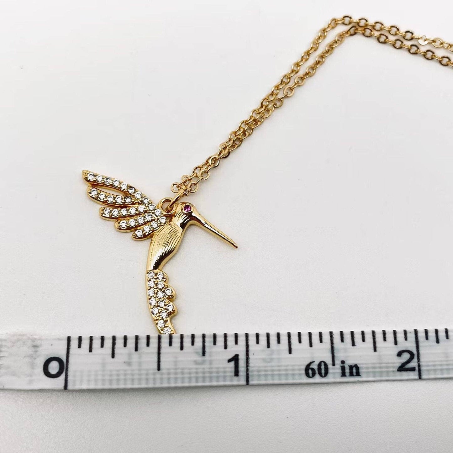 Hackspett Fågel Smycke - 18K Guldpläterat - Halsband med Berlock