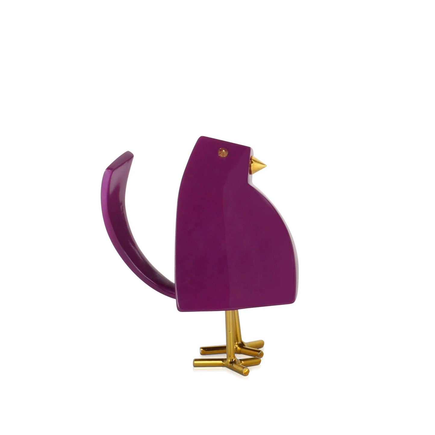 Modern Bird - Sculpture in Lacquered Resin - Purple
