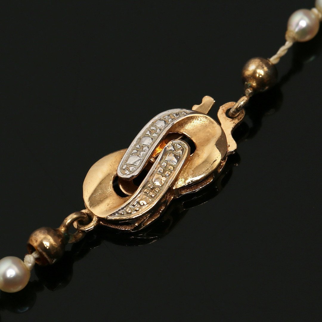 Vintage Necklace with Cultured Pearls and 18K Gold