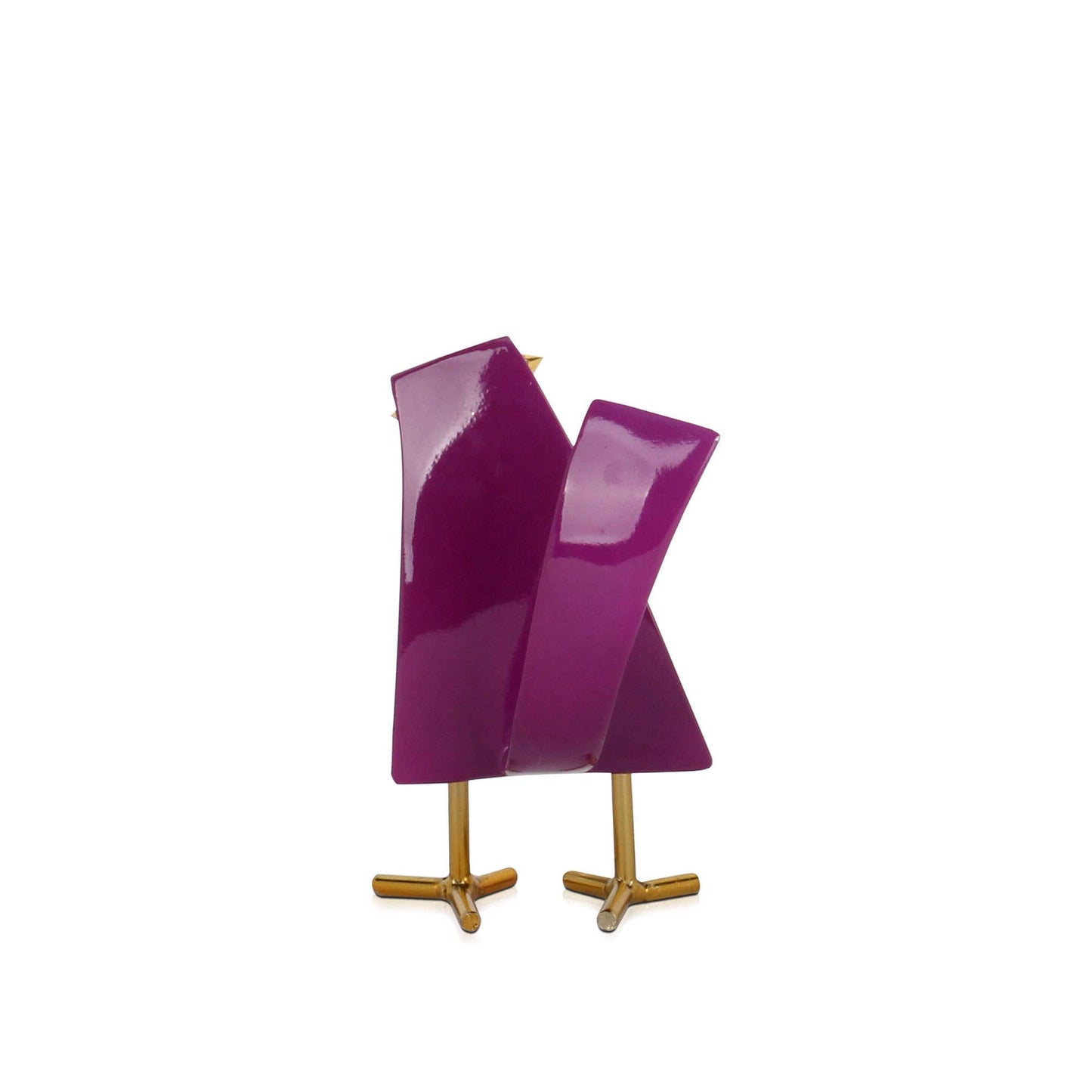 Modern Bird - Sculpture in Lacquered Resin - Purple