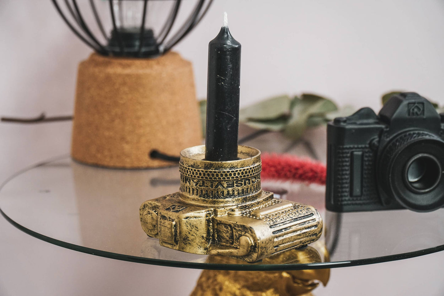 Camera Candlestick - Gold