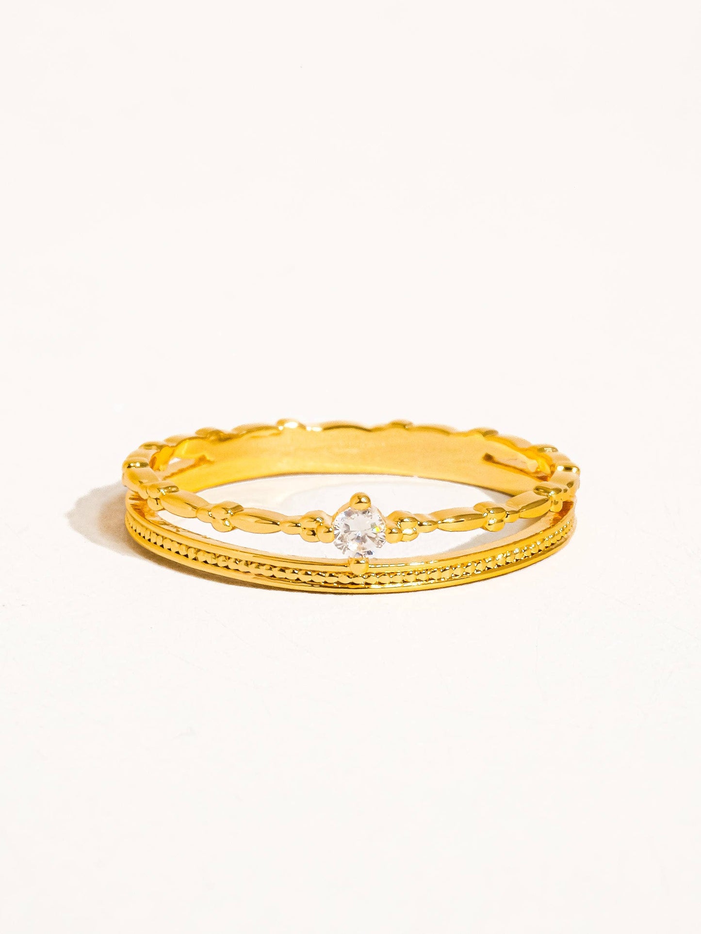 Victoria - 18K Guldpläterad Ring Med Kubisk Zirkonia – Elegant Design