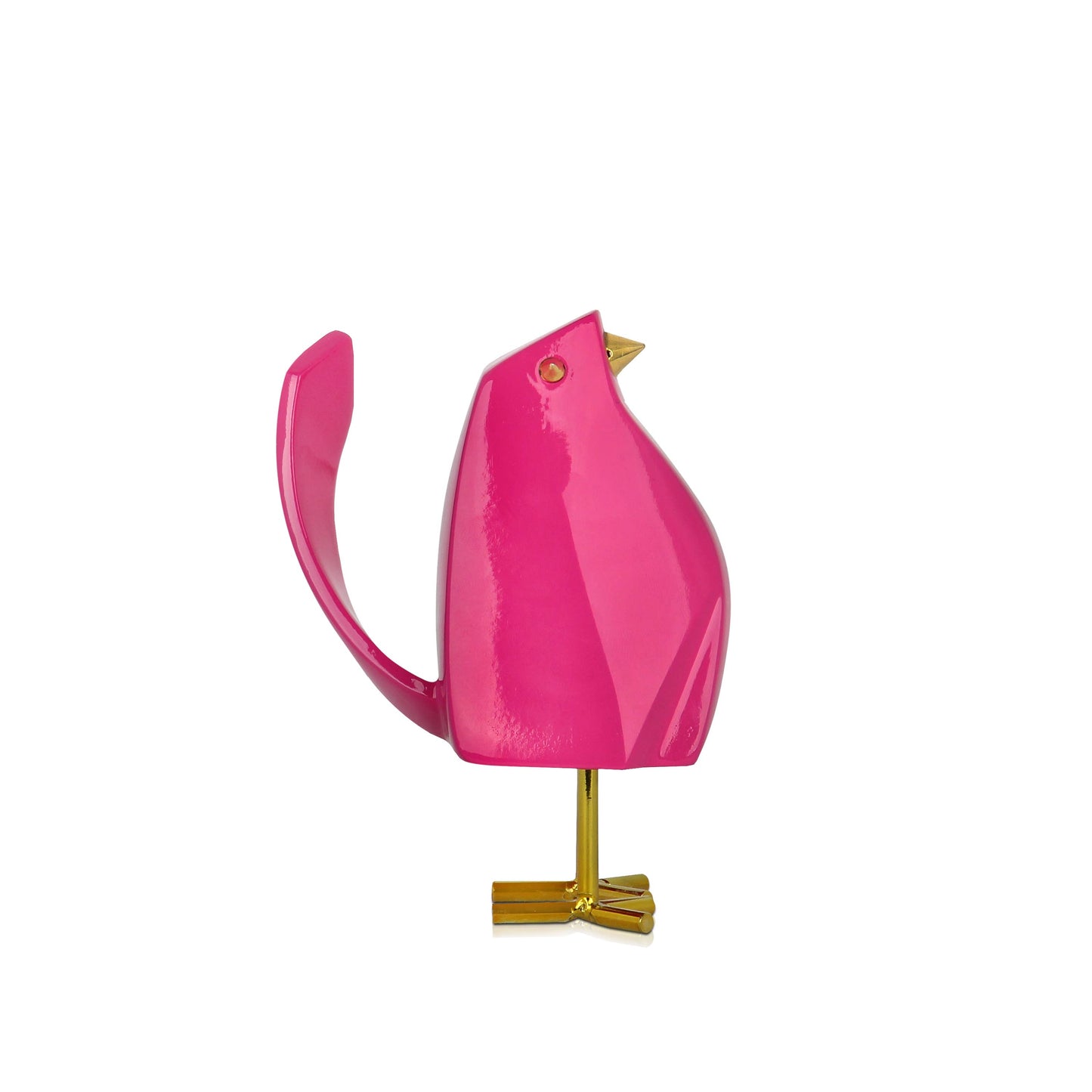 Modern Bird - Sculpture in Lacquered Resin - Dark Pink