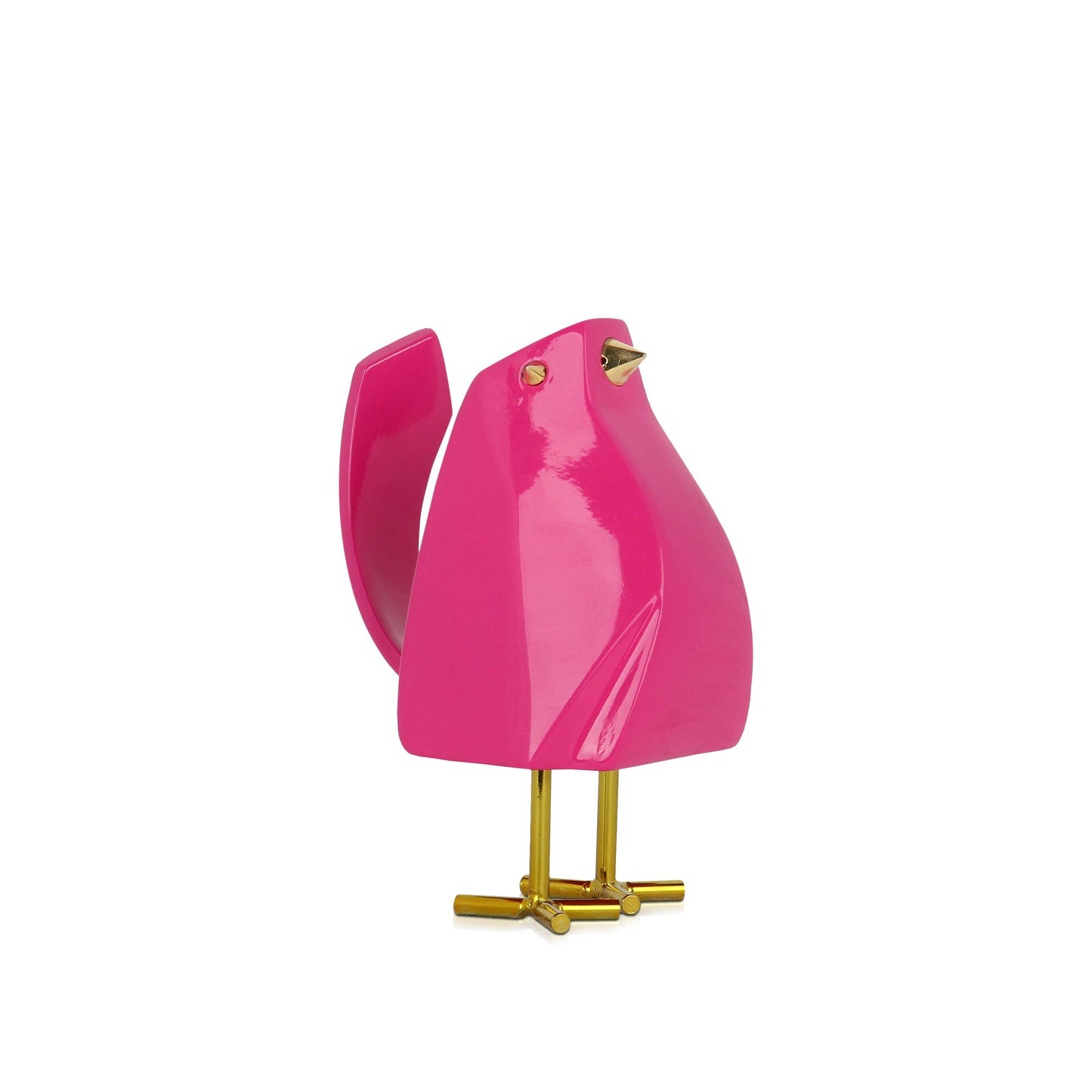 Modern Bird - Sculpture in Lacquered Resin - Dark Pink