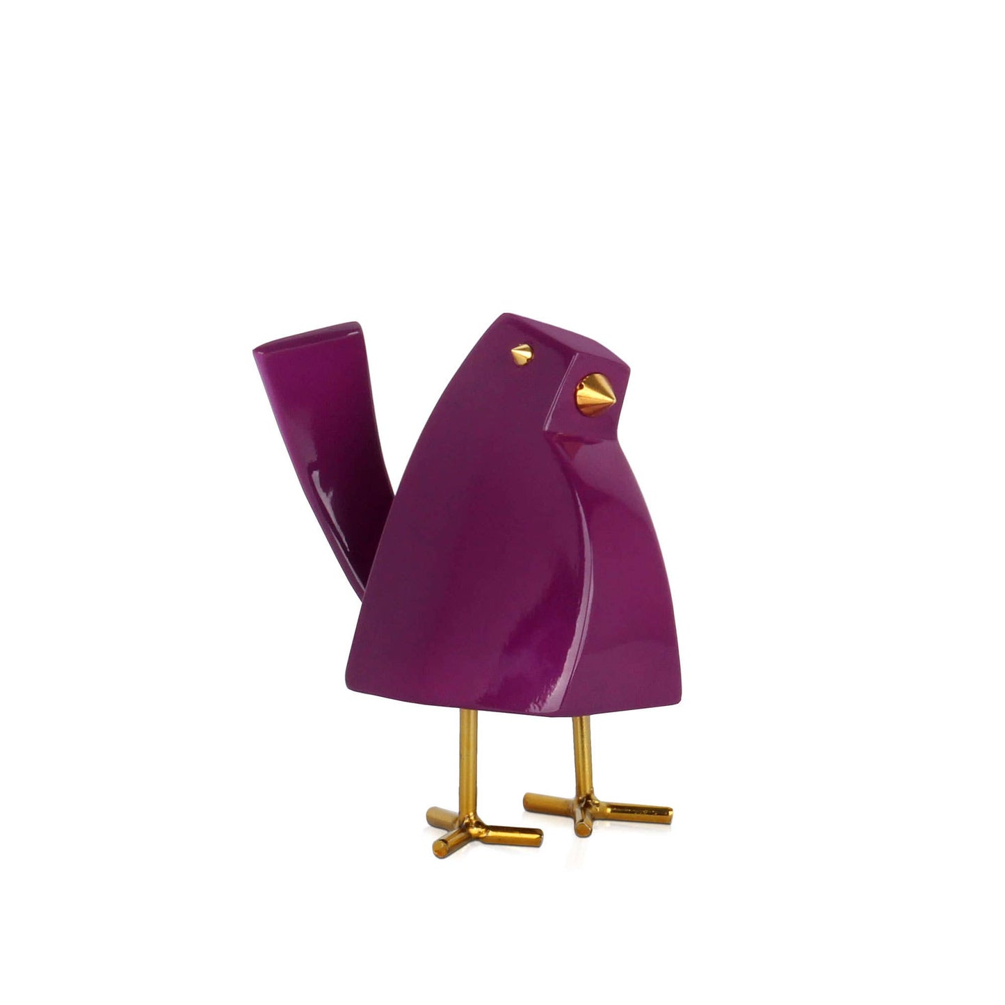 Modern Bird - Sculpture in Lacquered Resin - Purple