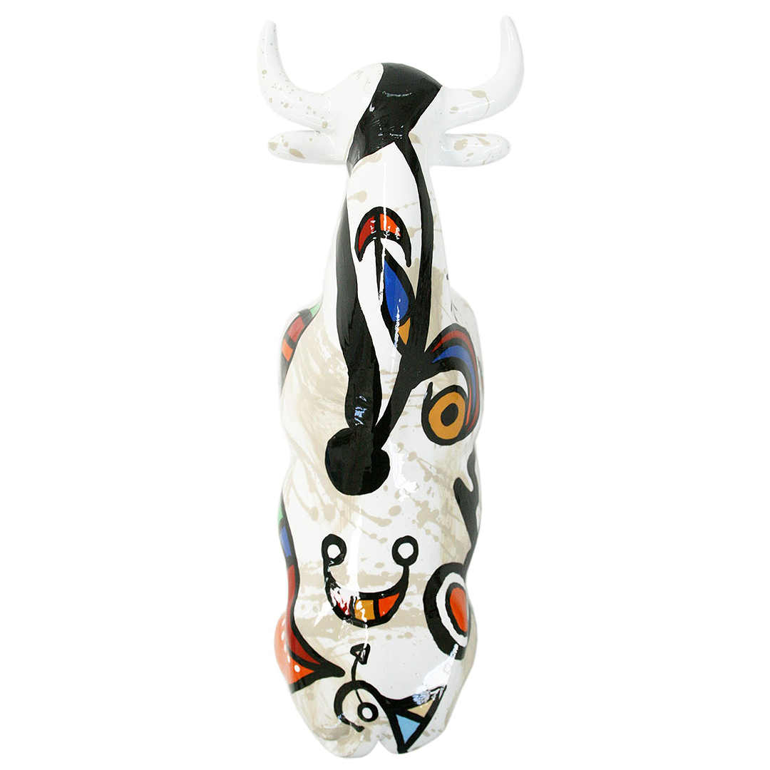 Tjur Hommage á Joan Miró - Handmålad och Numrerad Skulptur med Certifikat