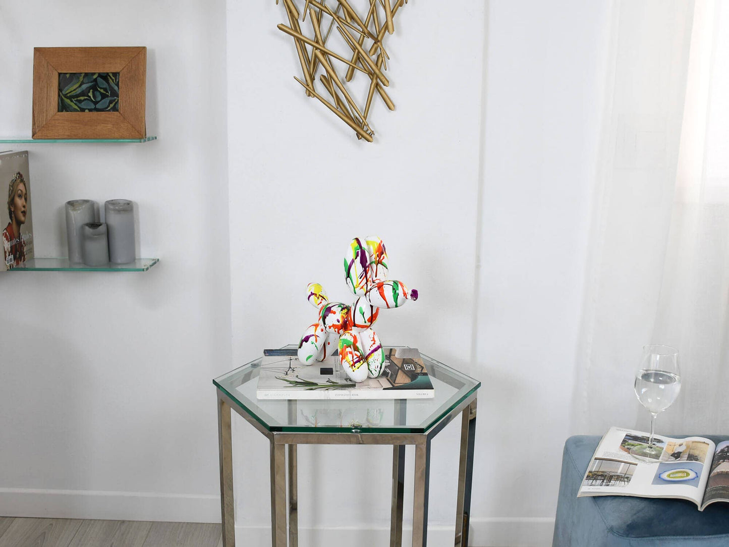 Ballonghund - Hartsskulptur med Färgstänk - Prydnad