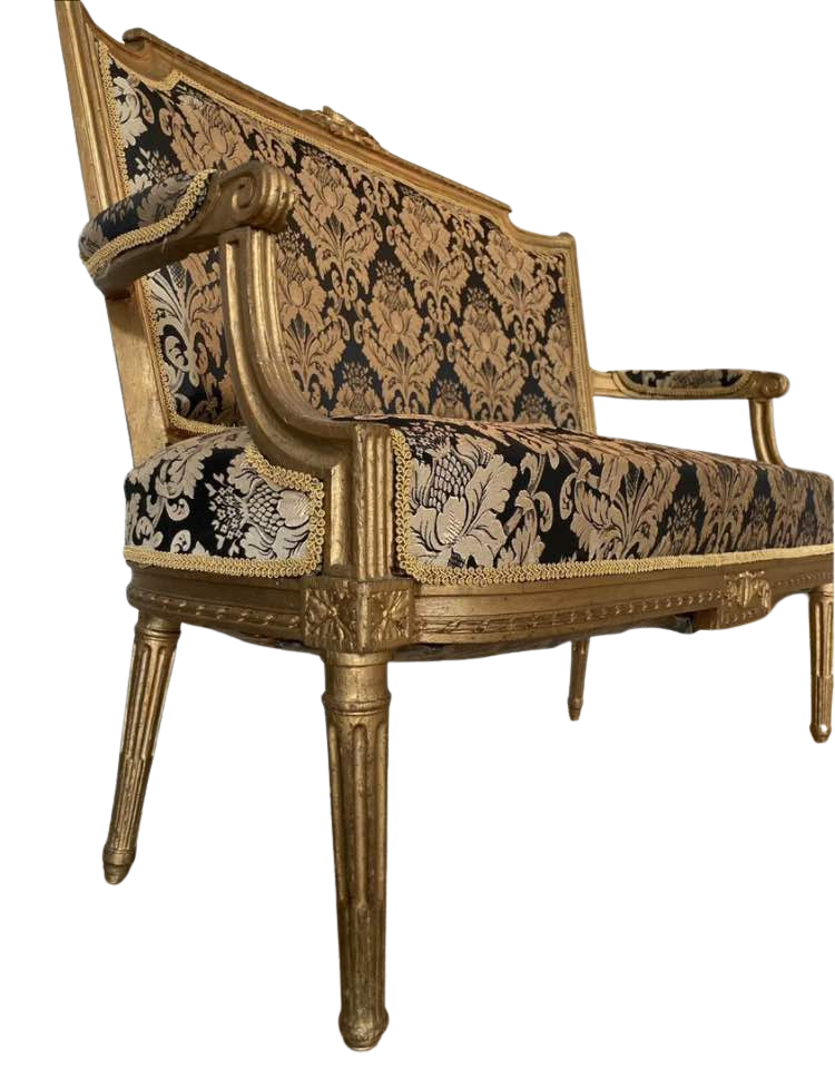 Antique Sofa - Black and Gold