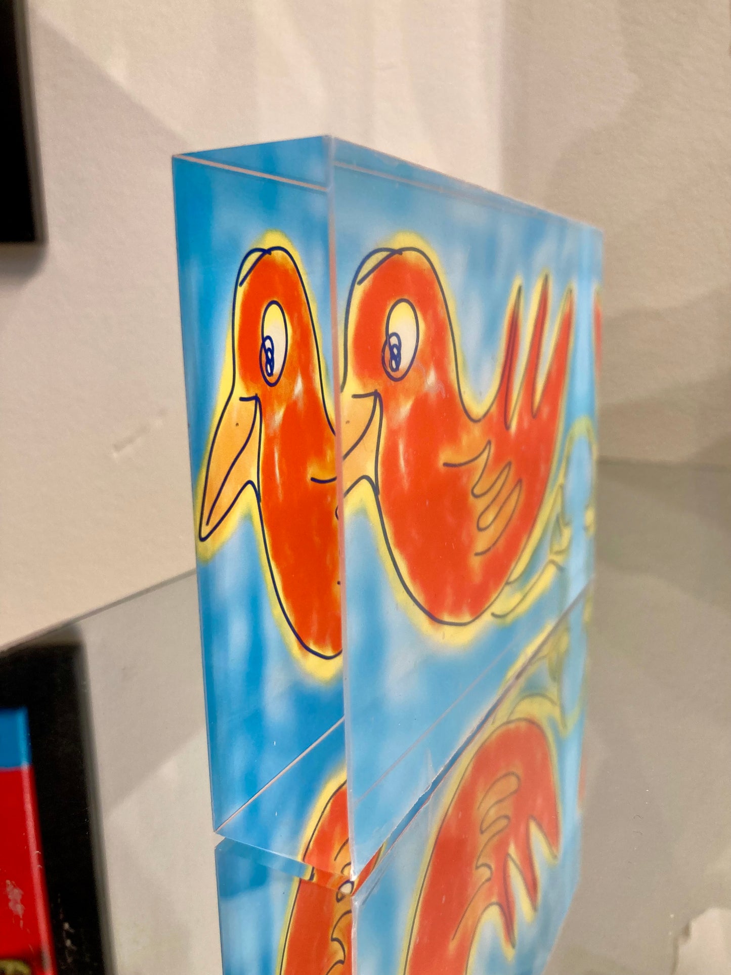 Acrylic glass block - Bird - Gina Cinnamoni
