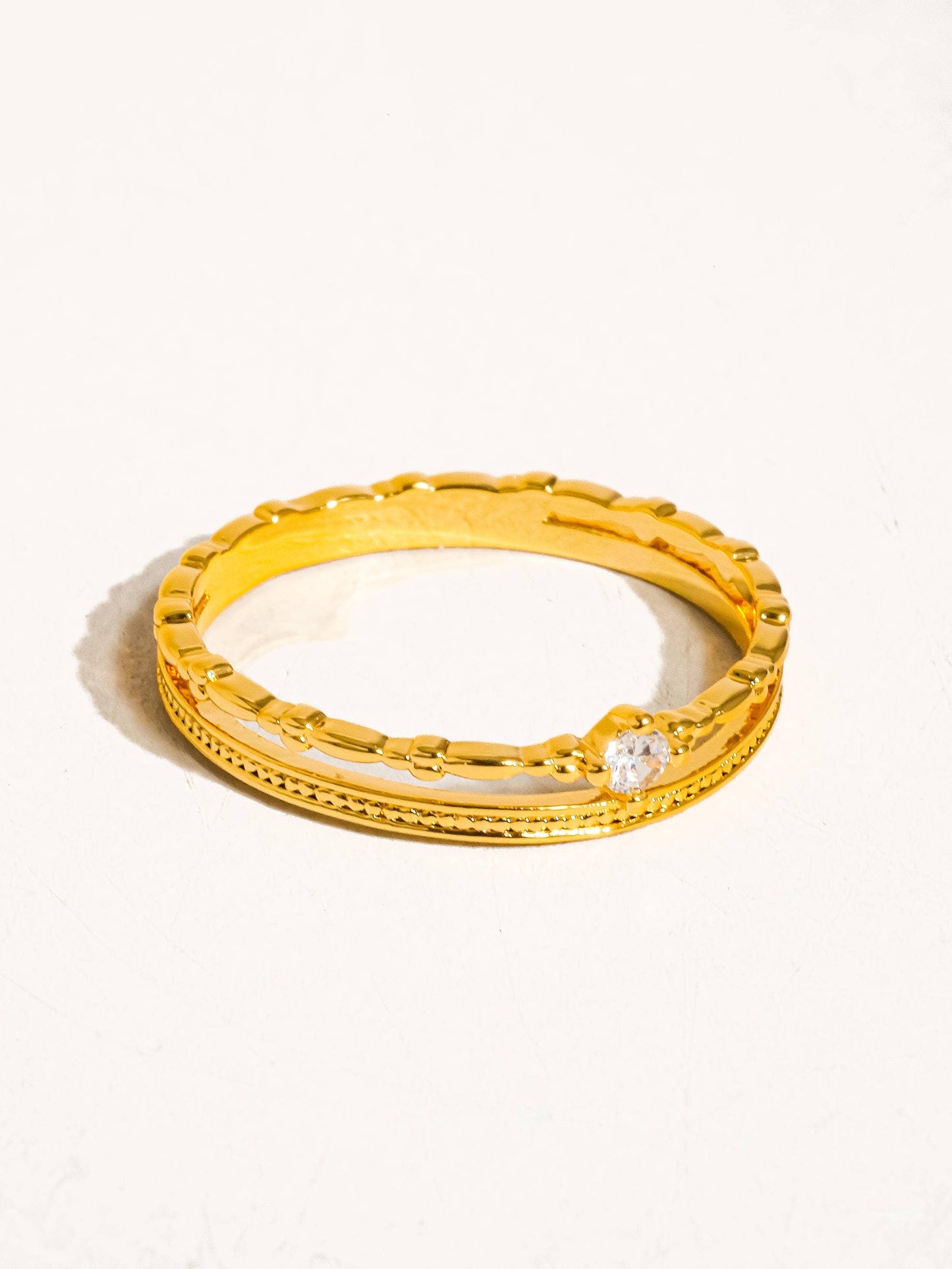 Victoria - 18K Guldpläterad Ring Med Kubisk Zirkonia – Elegant Design
