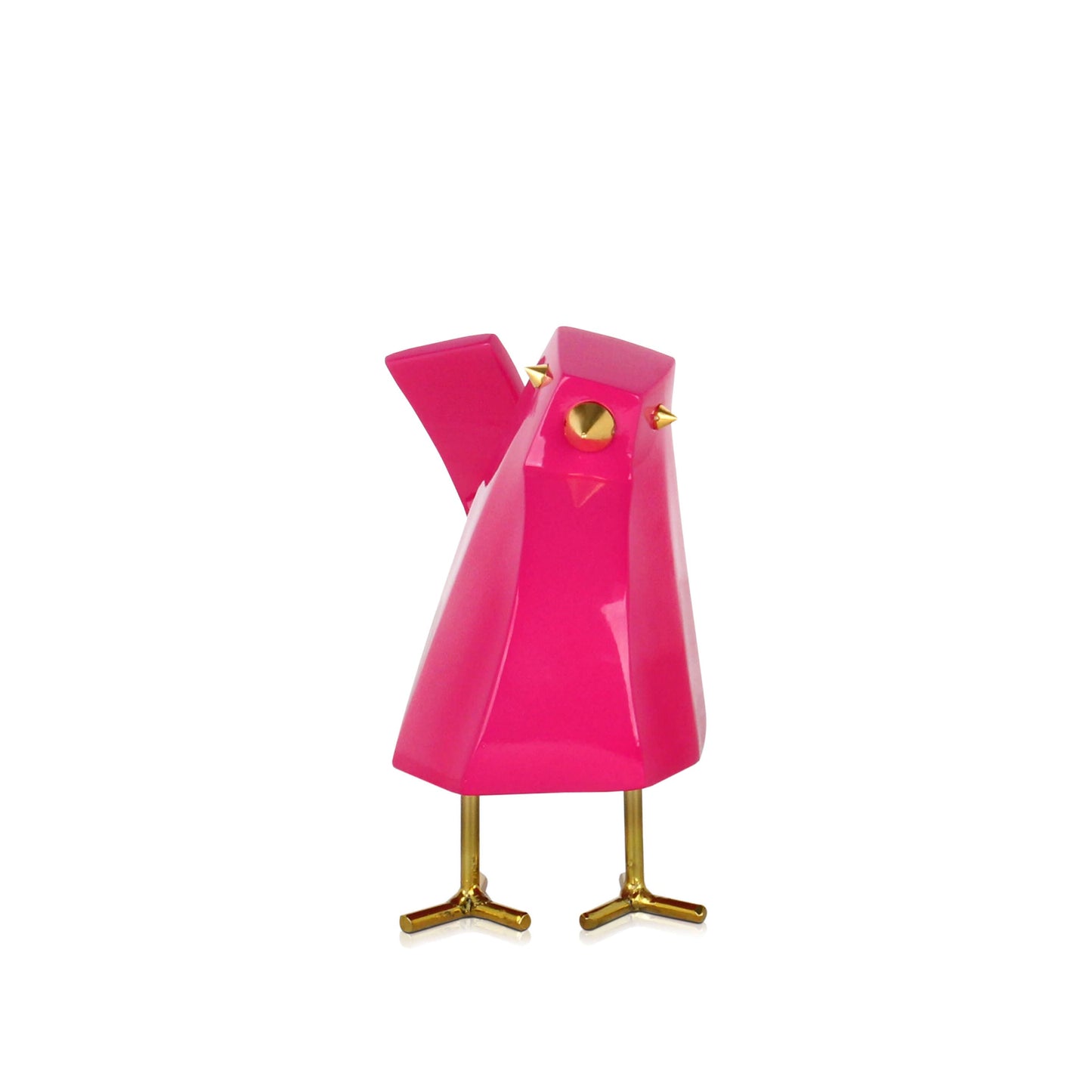 Modern Bird - Sculpture in Lacquered Resin - Dark Pink