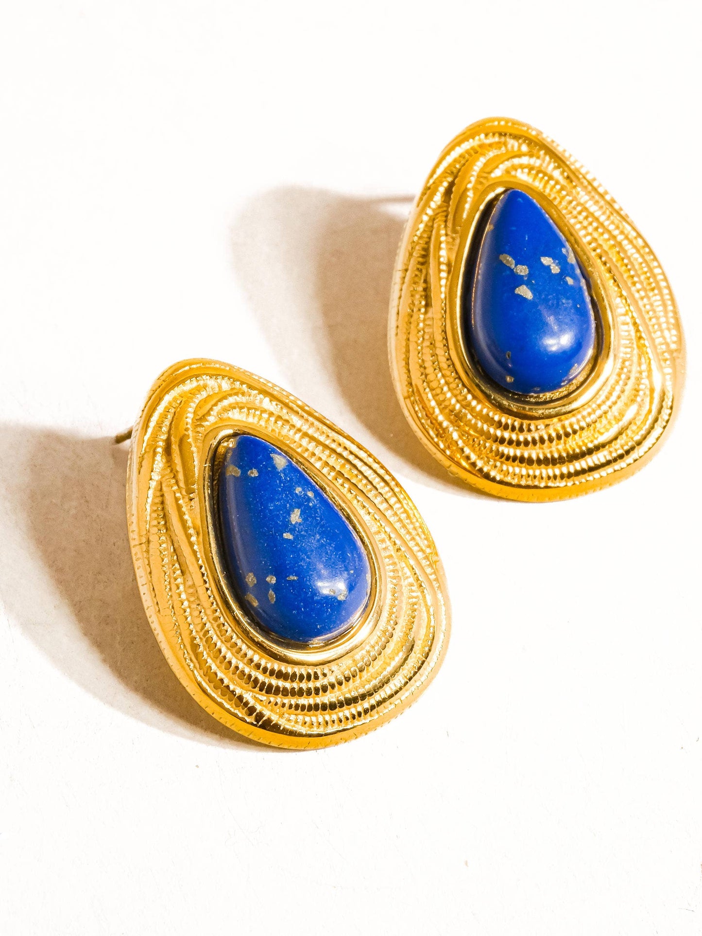 Christine - Lapis Lazuli Droppörhängen – 18K Guldplätering