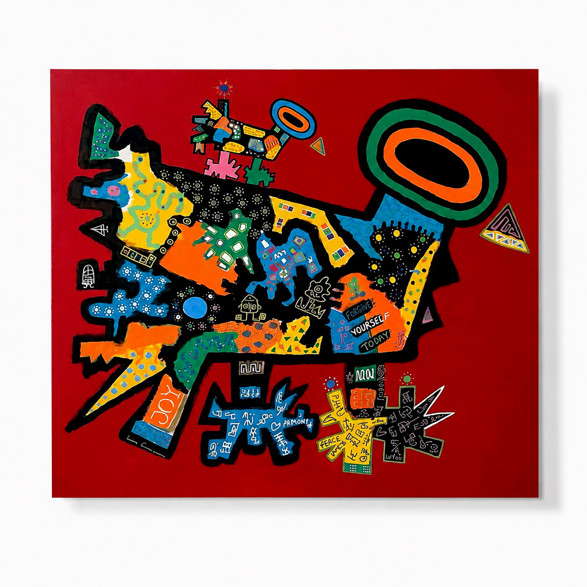 Originalkonst Mixed Media 120 × 150 cm – Linus Cinnamoni