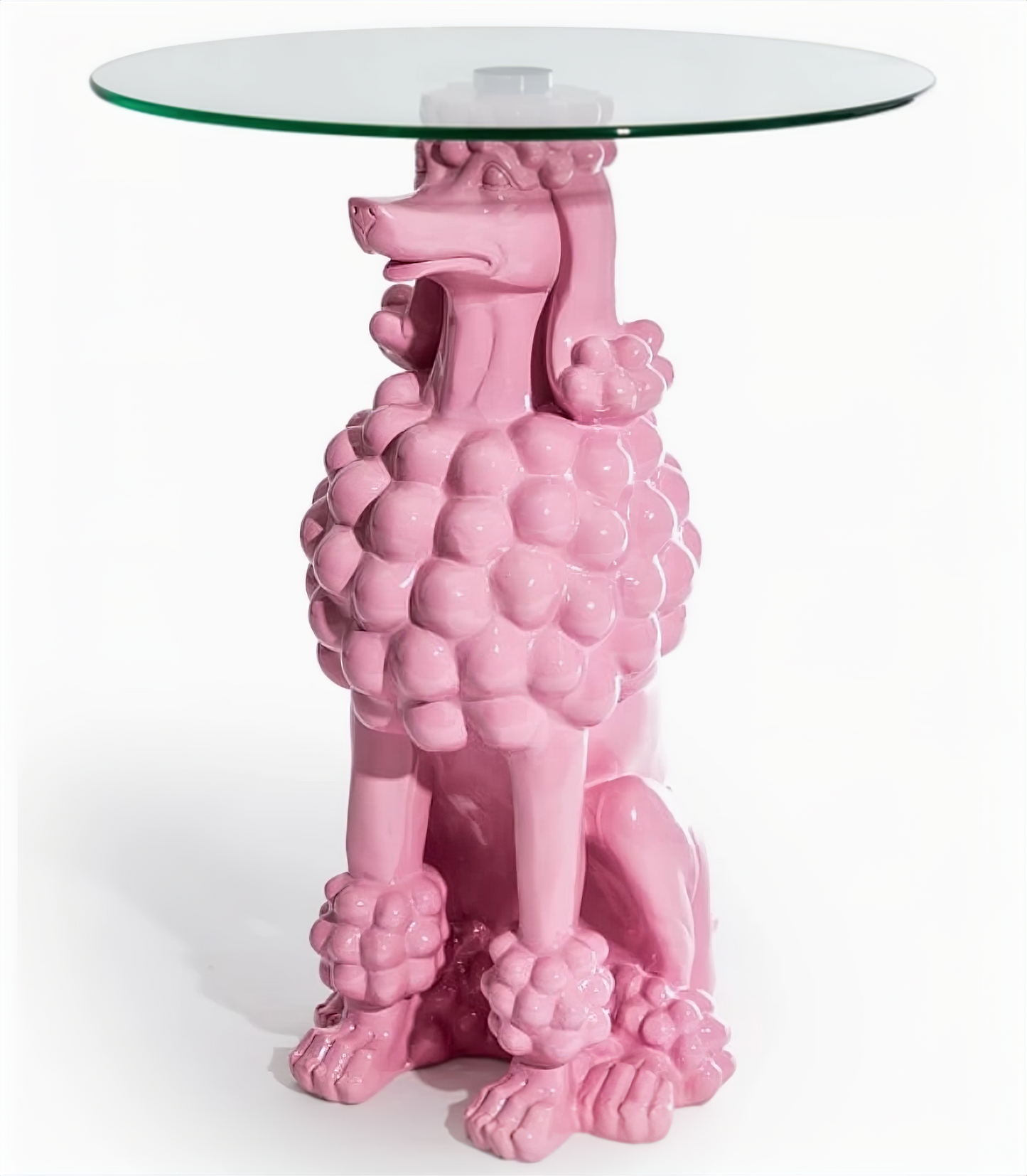 Charming Pink Side Table - Poodle