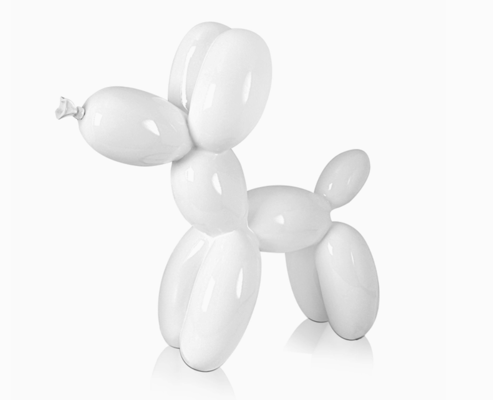 Balloon Dog - Resin Sculpture - White - Ornament