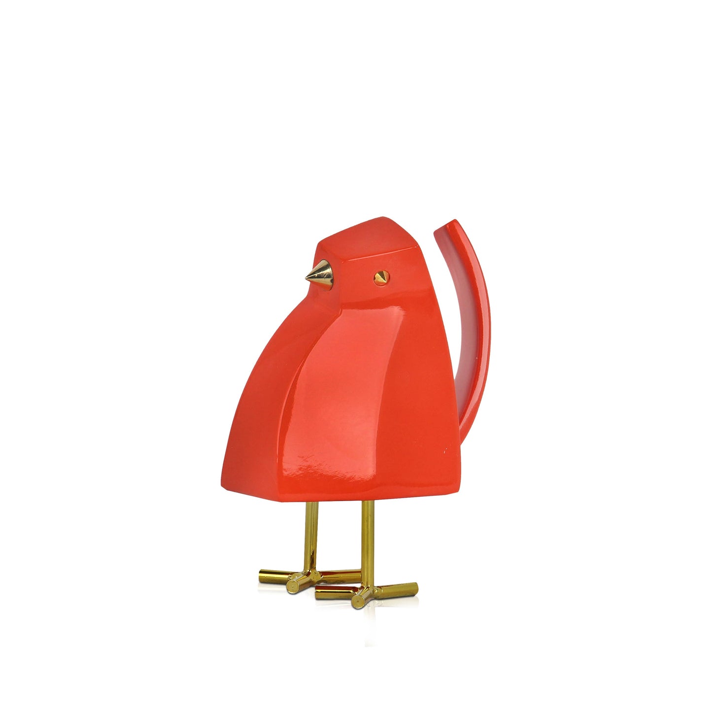 Modern Bird - Sculpture in Lacquered Resin - Orange