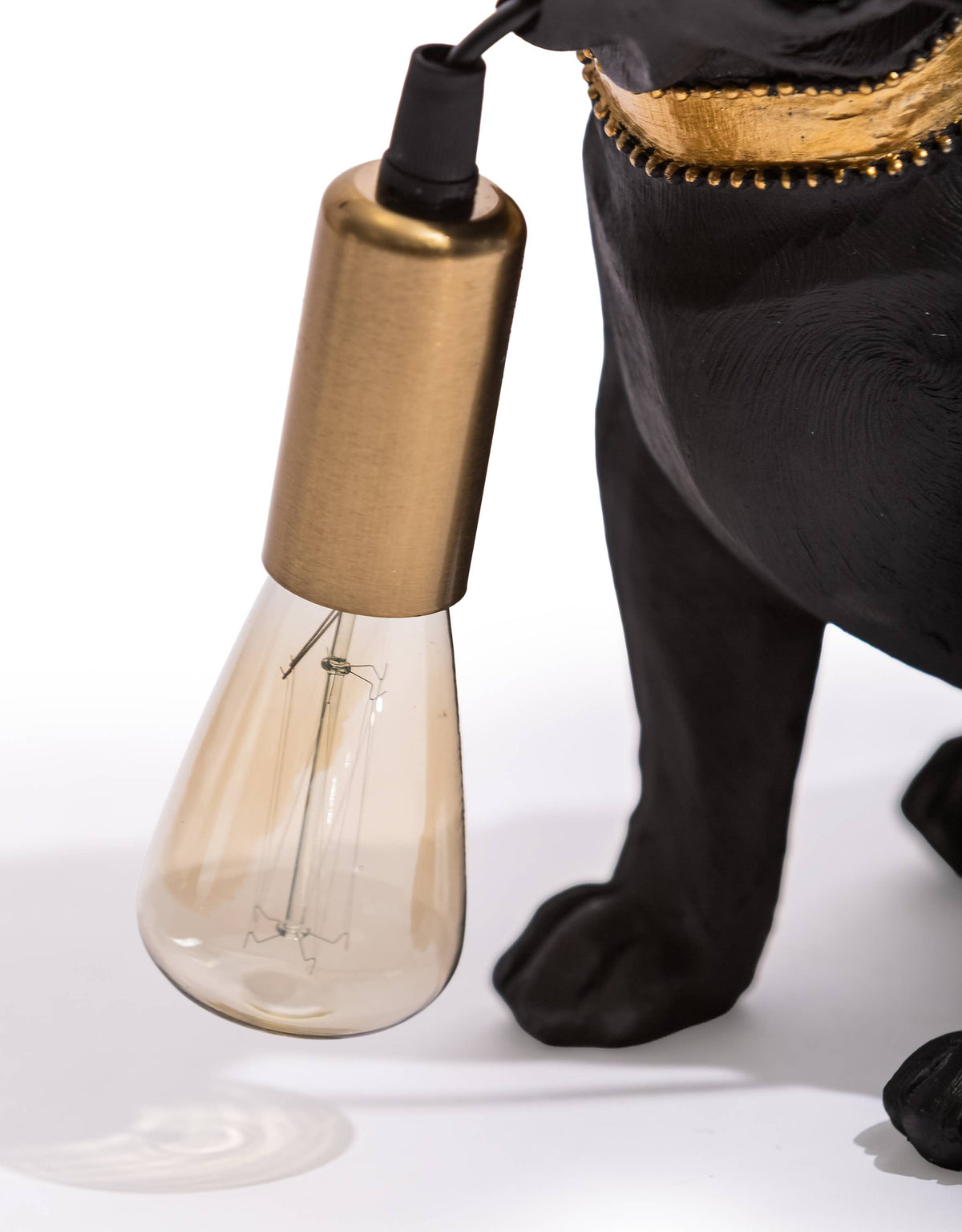 Bordslampa Fransk Bulldog / Mops Hund – Svart & Guld Statementlampa
