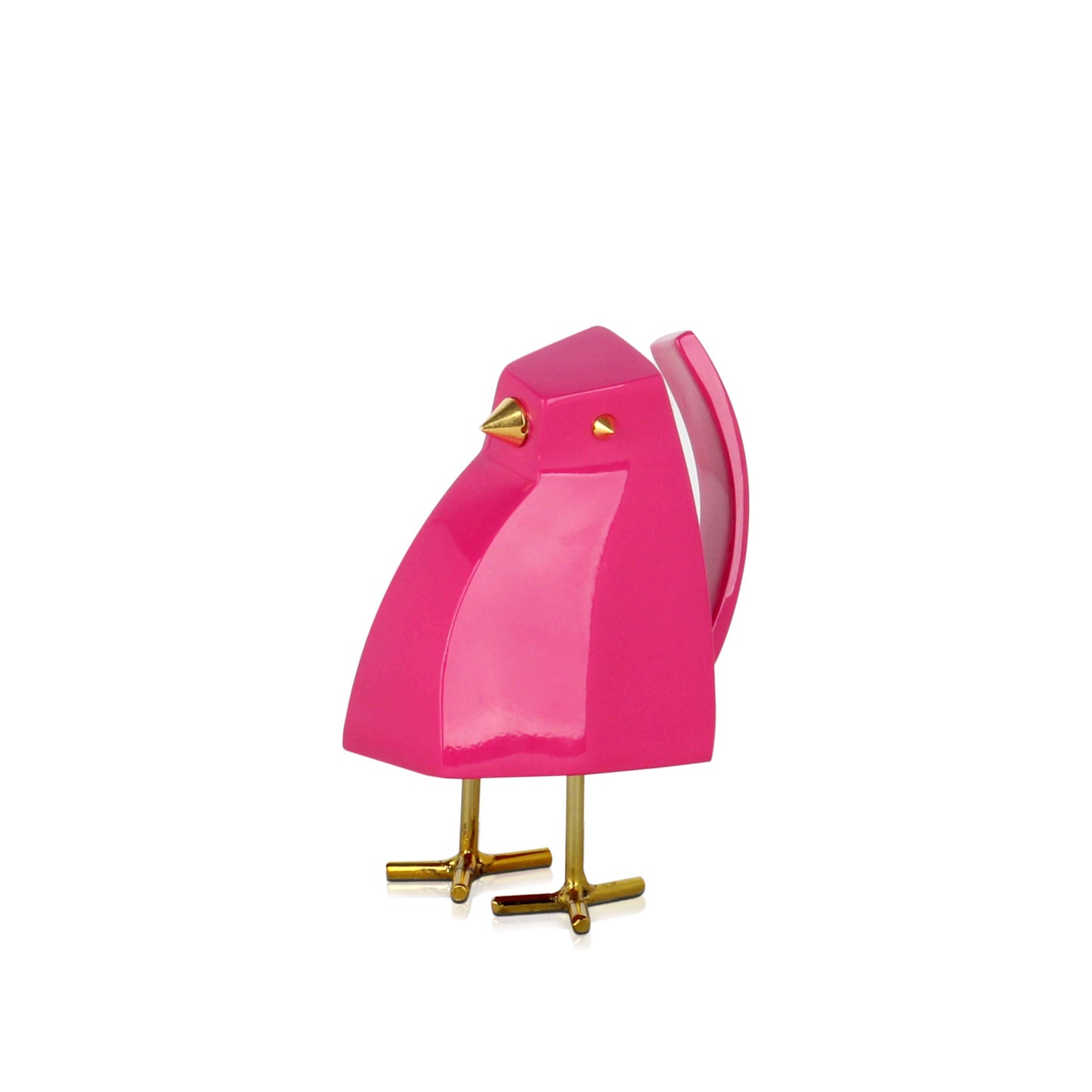 Modern Bird - Sculpture in Lacquered Resin - Dark Pink