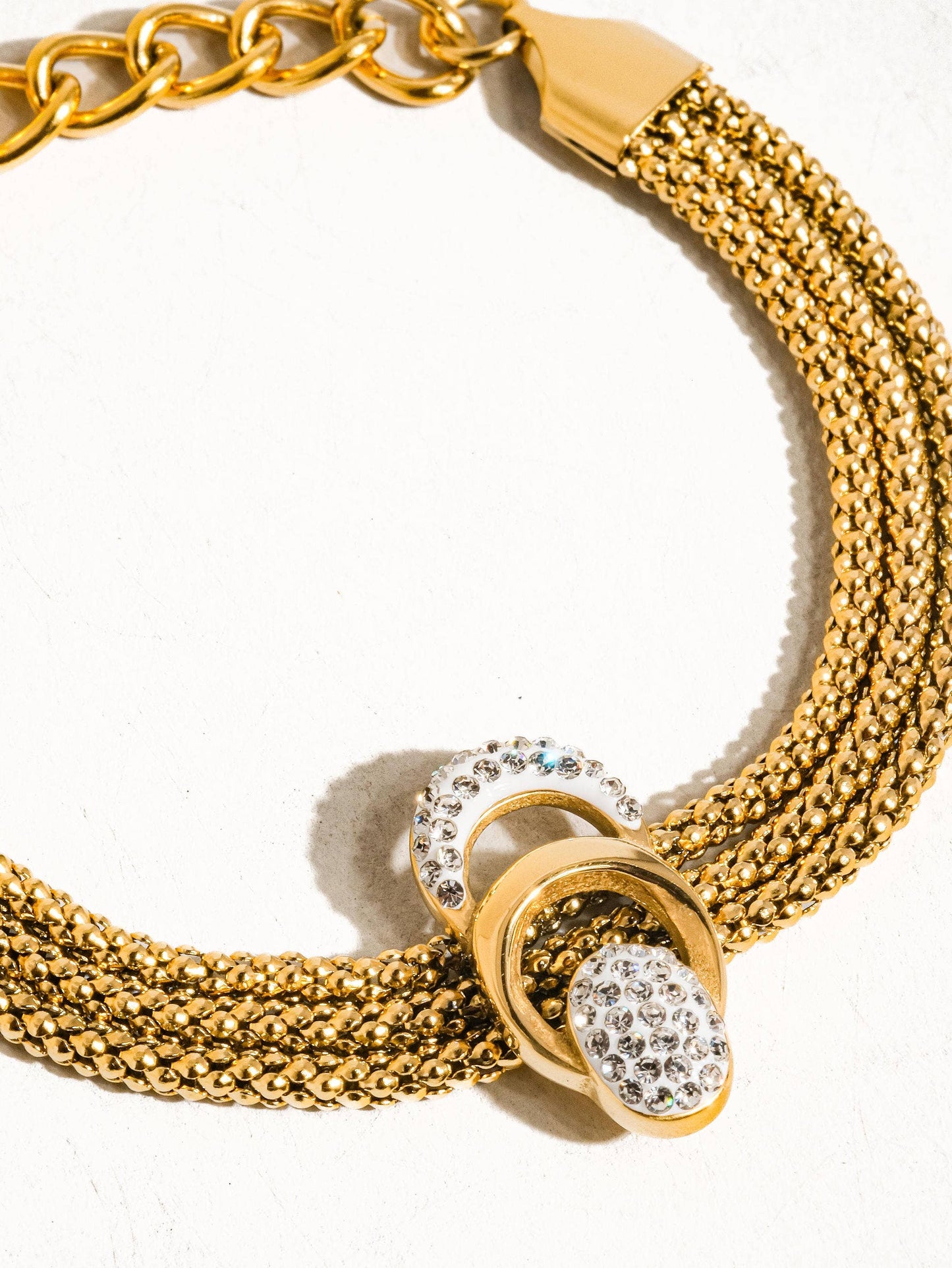 Sophie - Bracelet With 18K Gold Plated And Cubic Zirconia Details: Elegant Chain Design
