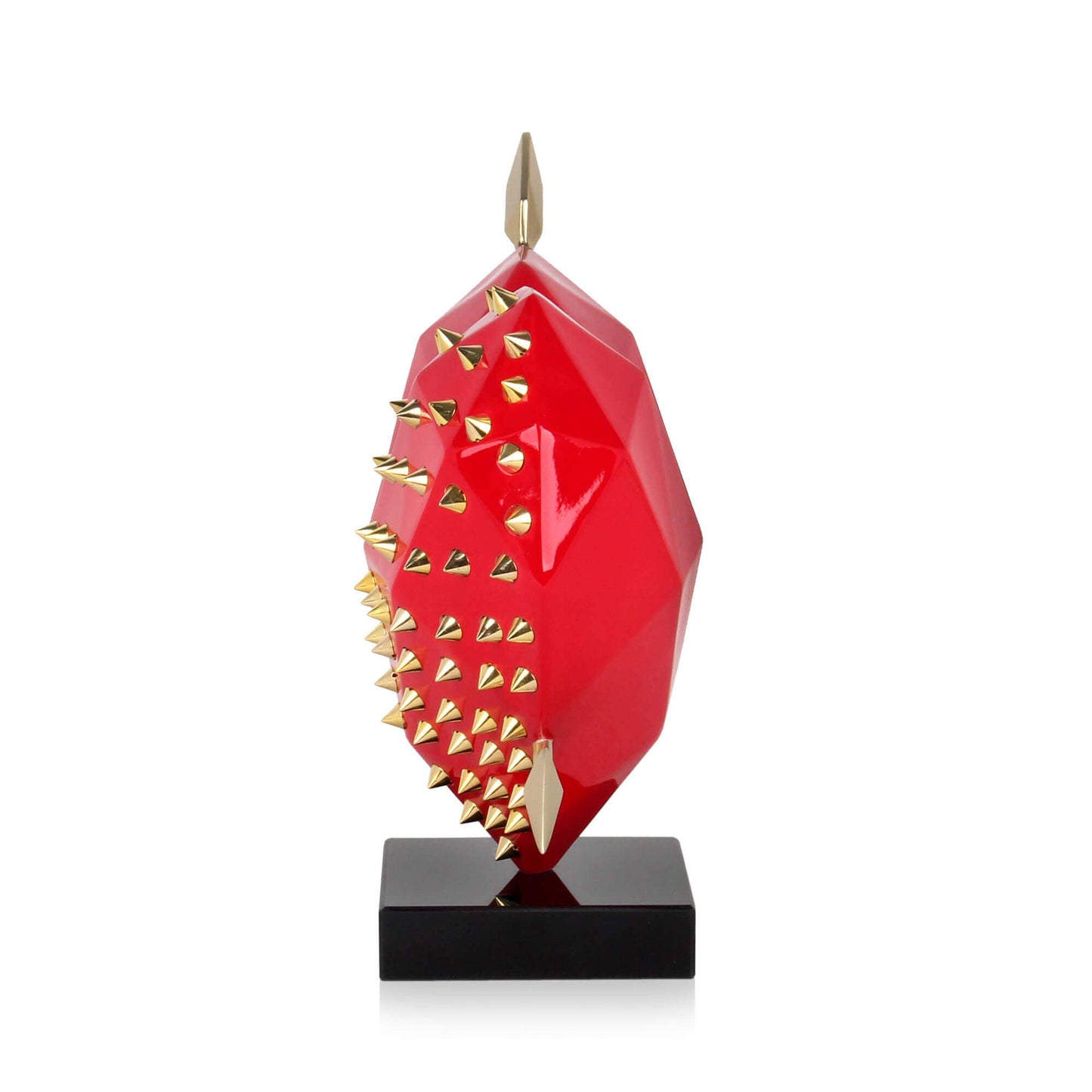 Modern Faceted Sculpture - Heart with marble base