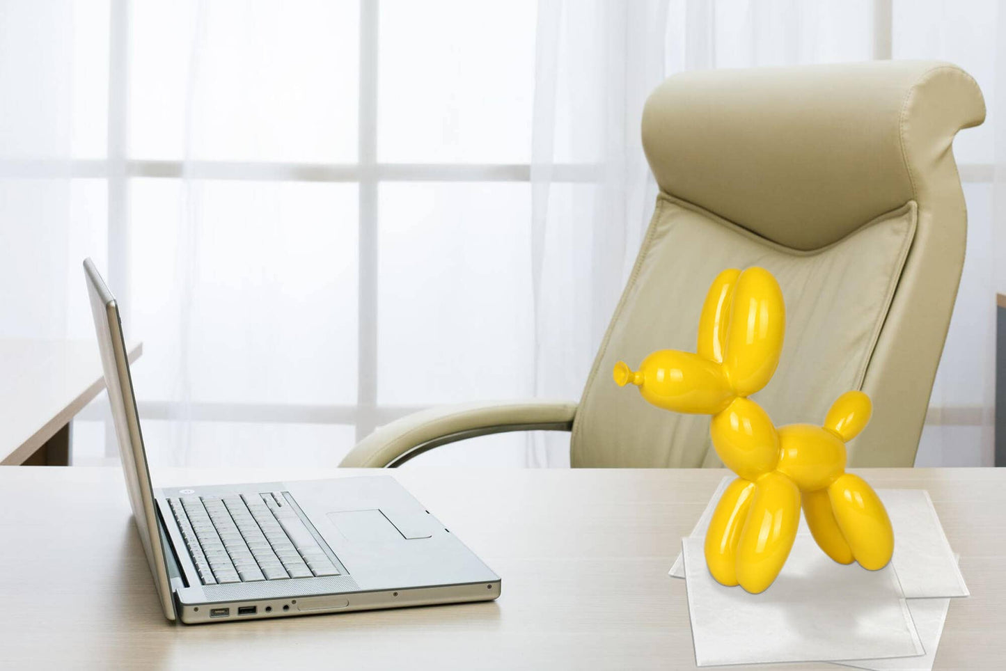 Balloon Dog - Resin Sculpture - Yellow - Ornament