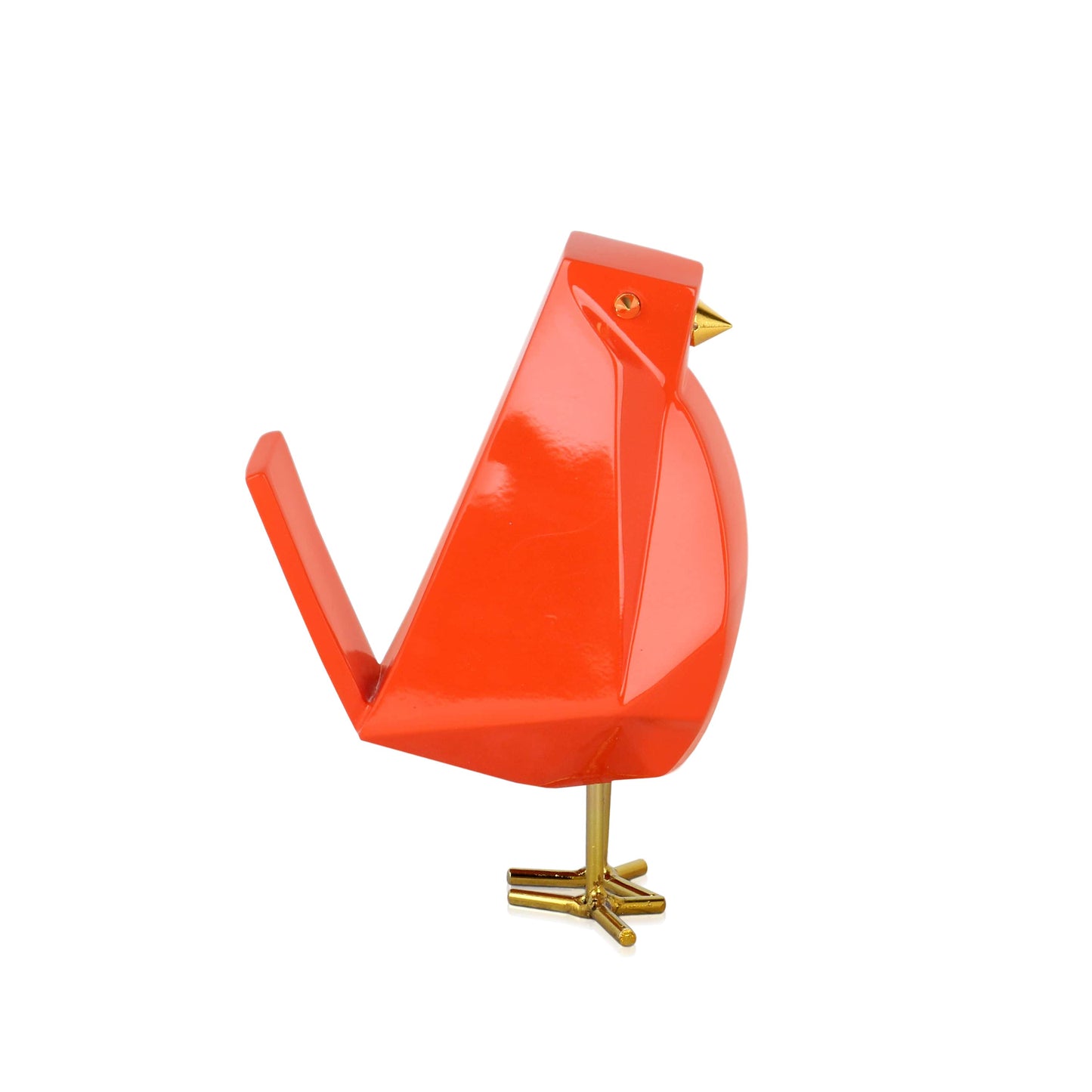 Modern Bird - Sculpture in Lacquered Resin - Orange