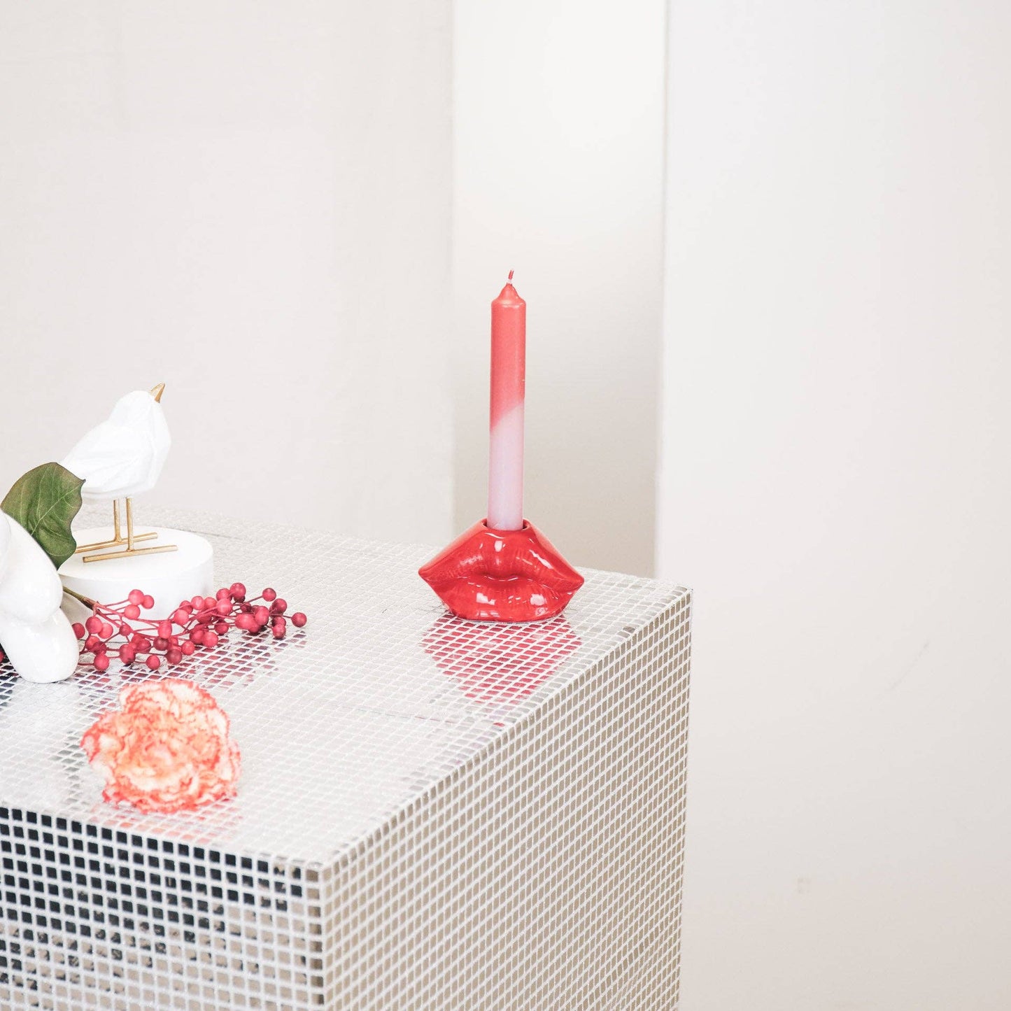 Lip-shaped Candlestick - Red