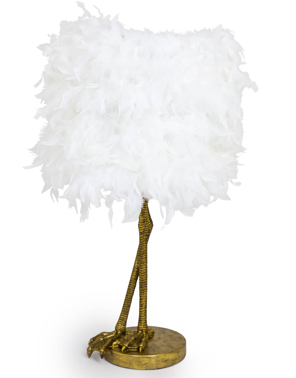 Table lamp with Bird and White Feathers