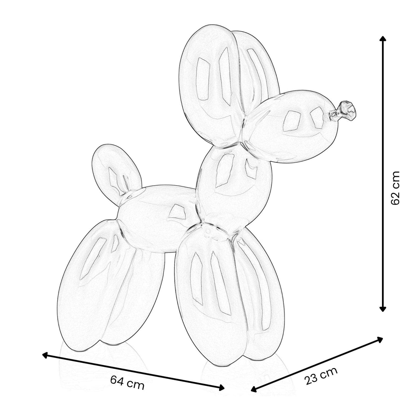 Ballonghund (XL) - Hartsskulptur - Blå