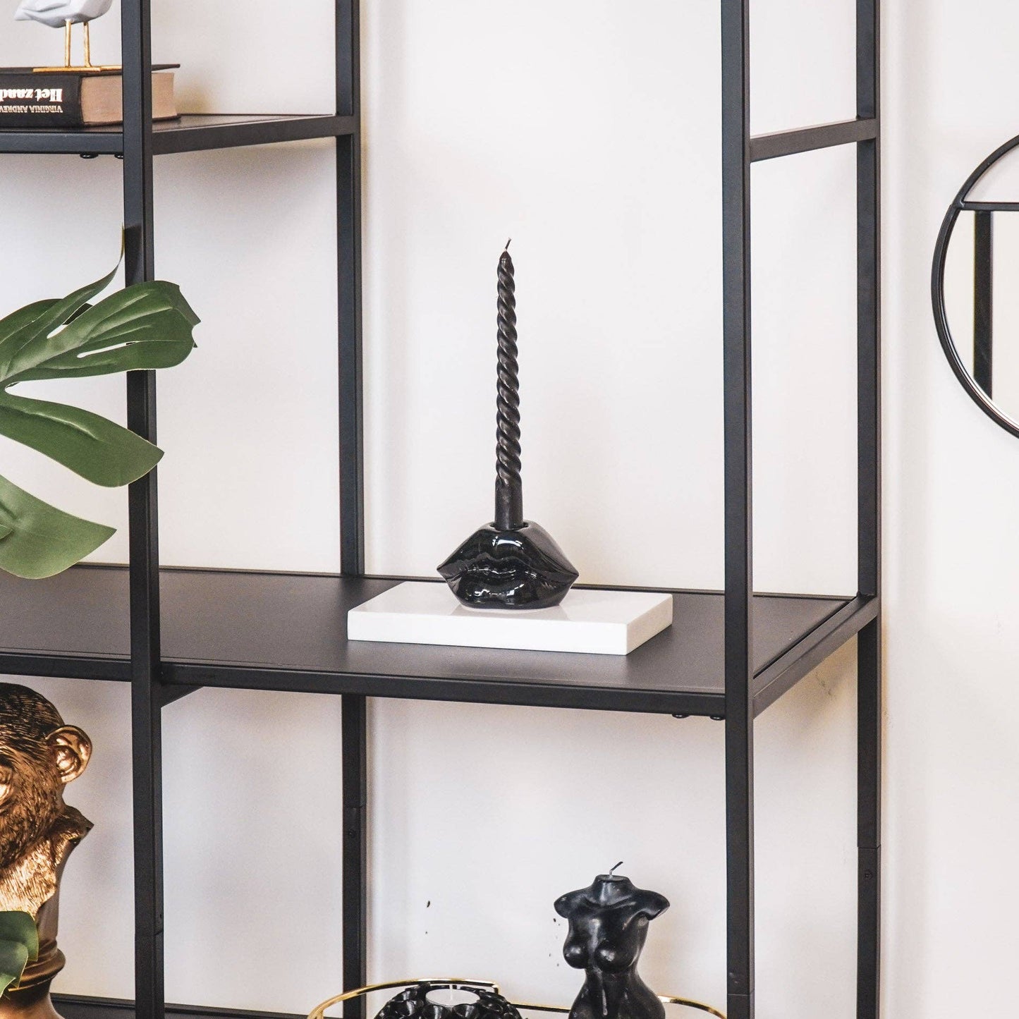 Lip-shaped Candlestick - Black