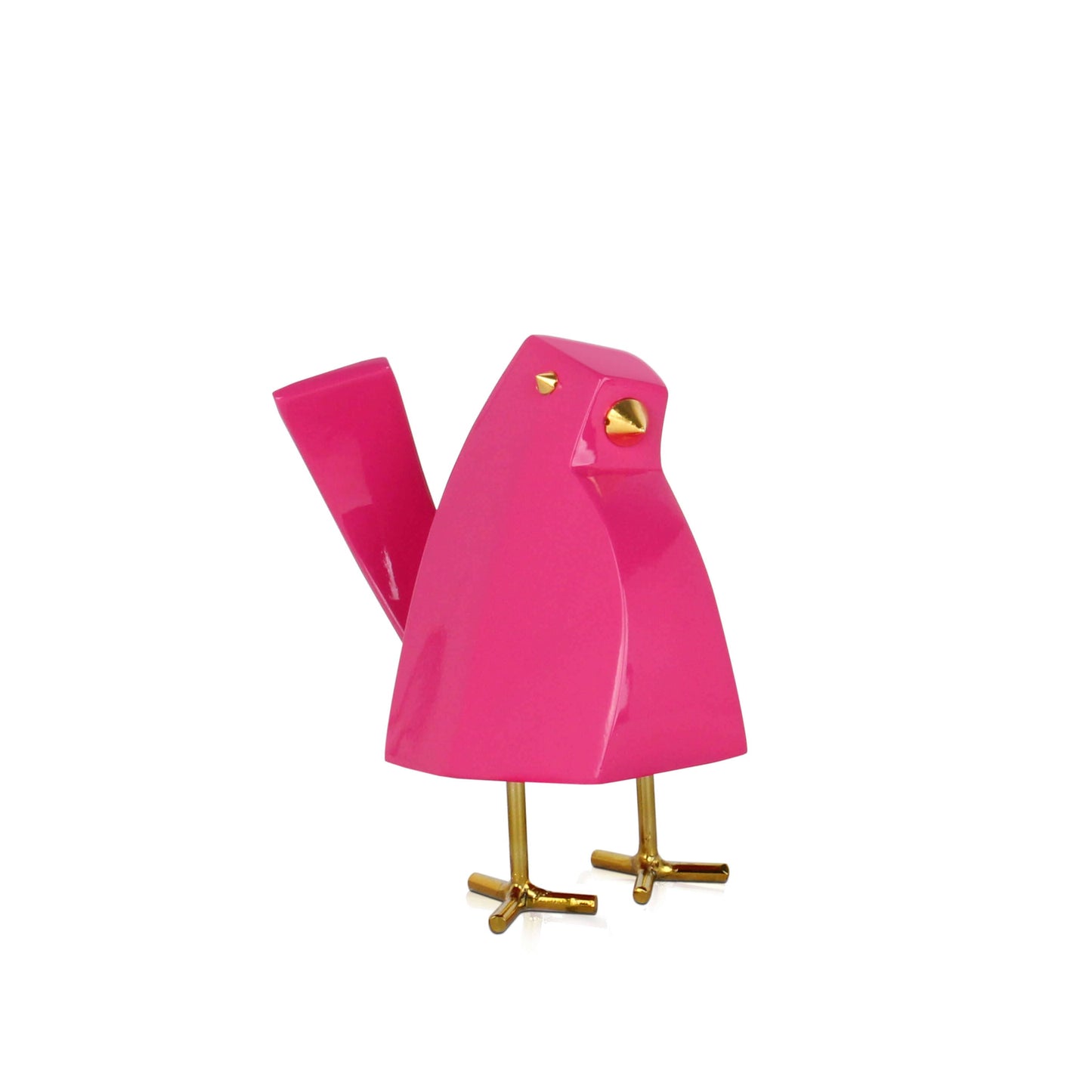 Modern Bird - Sculpture in Lacquered Resin - Dark Pink