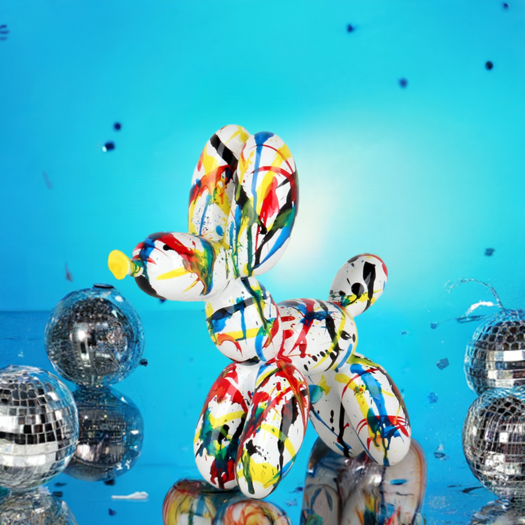 Balloon Dog - Resin Sculpture with Paint Splashes - Ornament