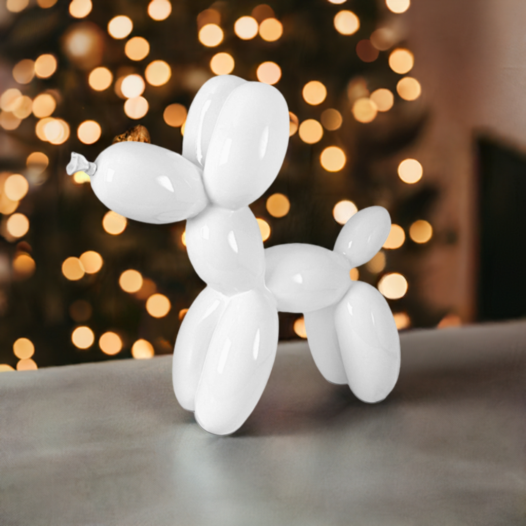 Balloon Dog - Resin Sculpture - White - Ornament