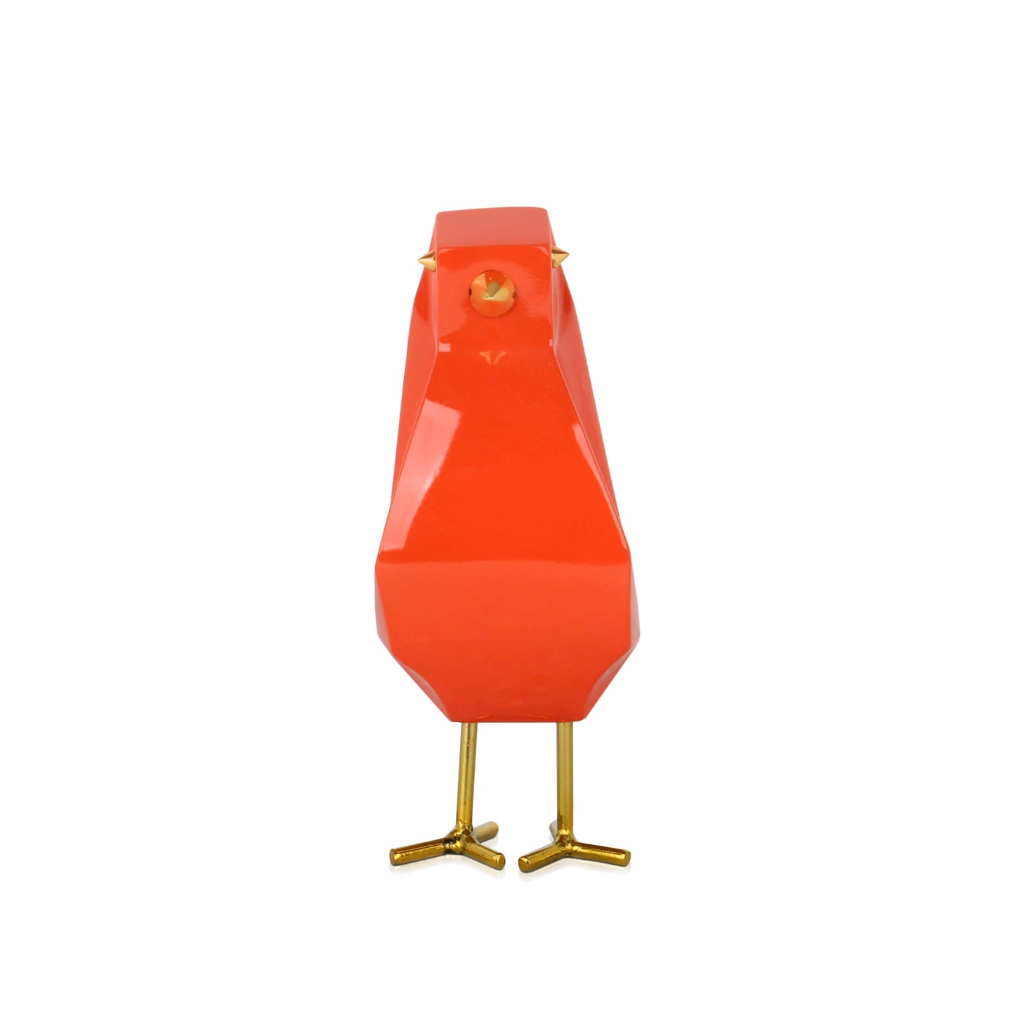 Modern Fågel - Skulptur i Lackerat Harts - Orange