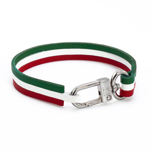 Armband i Italienskt Läder Med Silverfärgat Lås – 19,5 cm