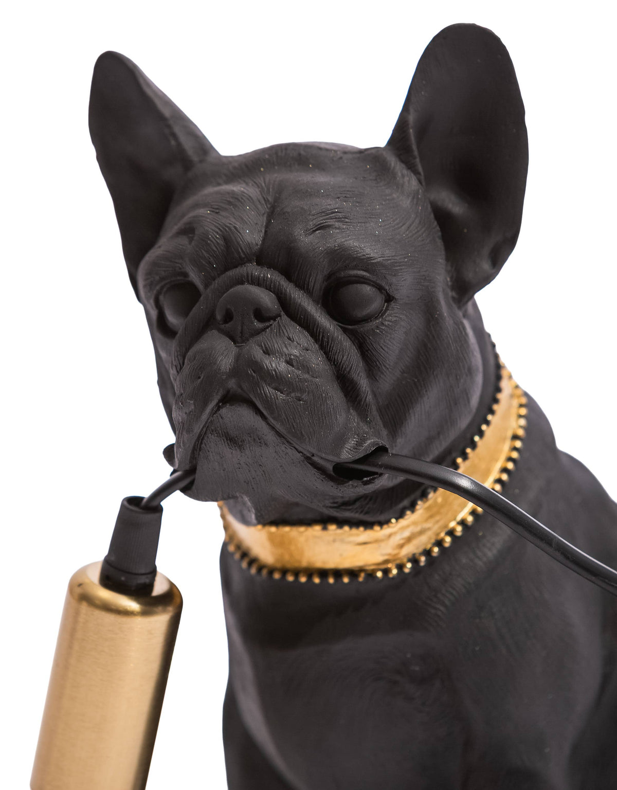 Bordslampa Fransk Bulldog / Mops Hund – Svart & Guld Statementlampa
