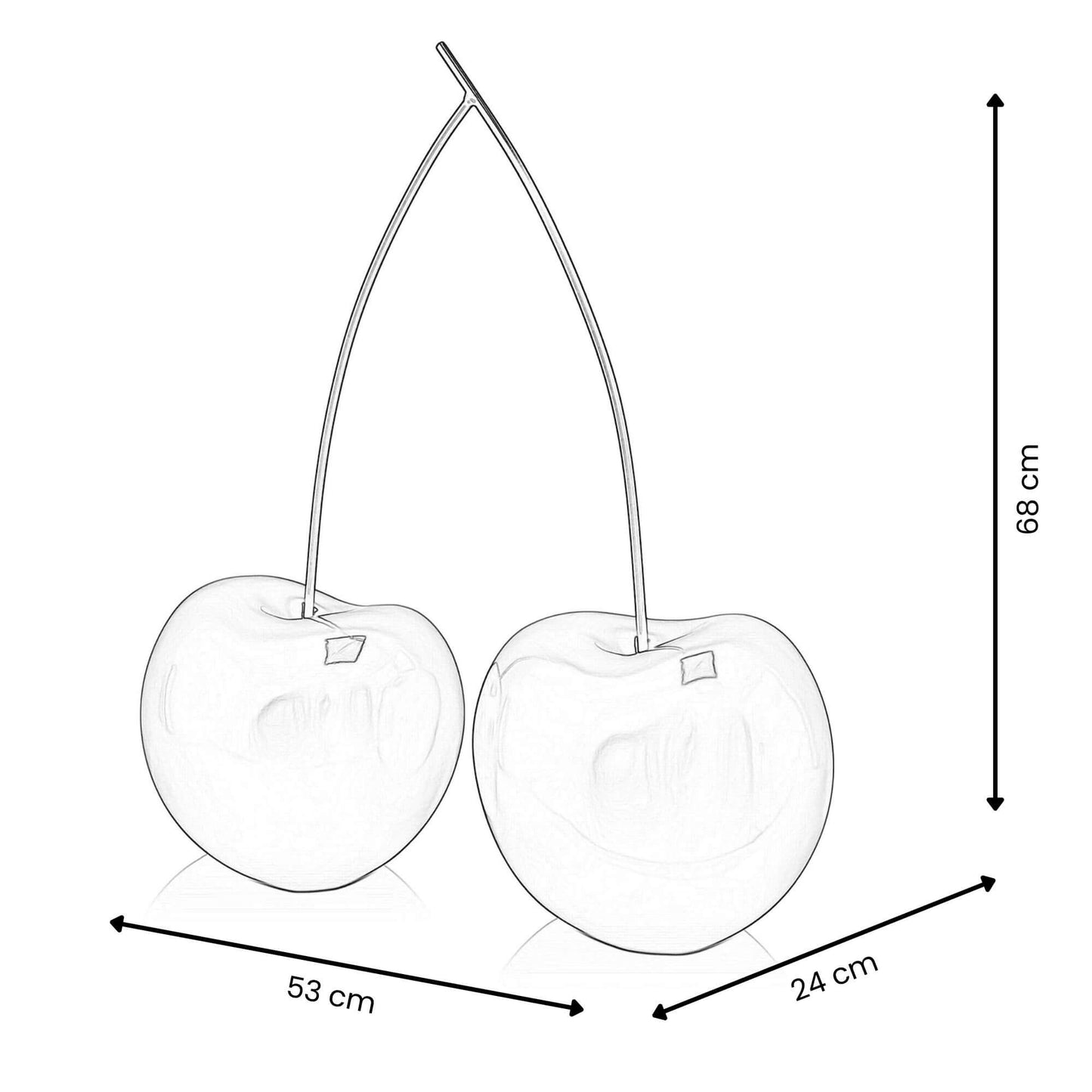 Körsbär Dubbel (XL) - Hartsskulptur – Röd