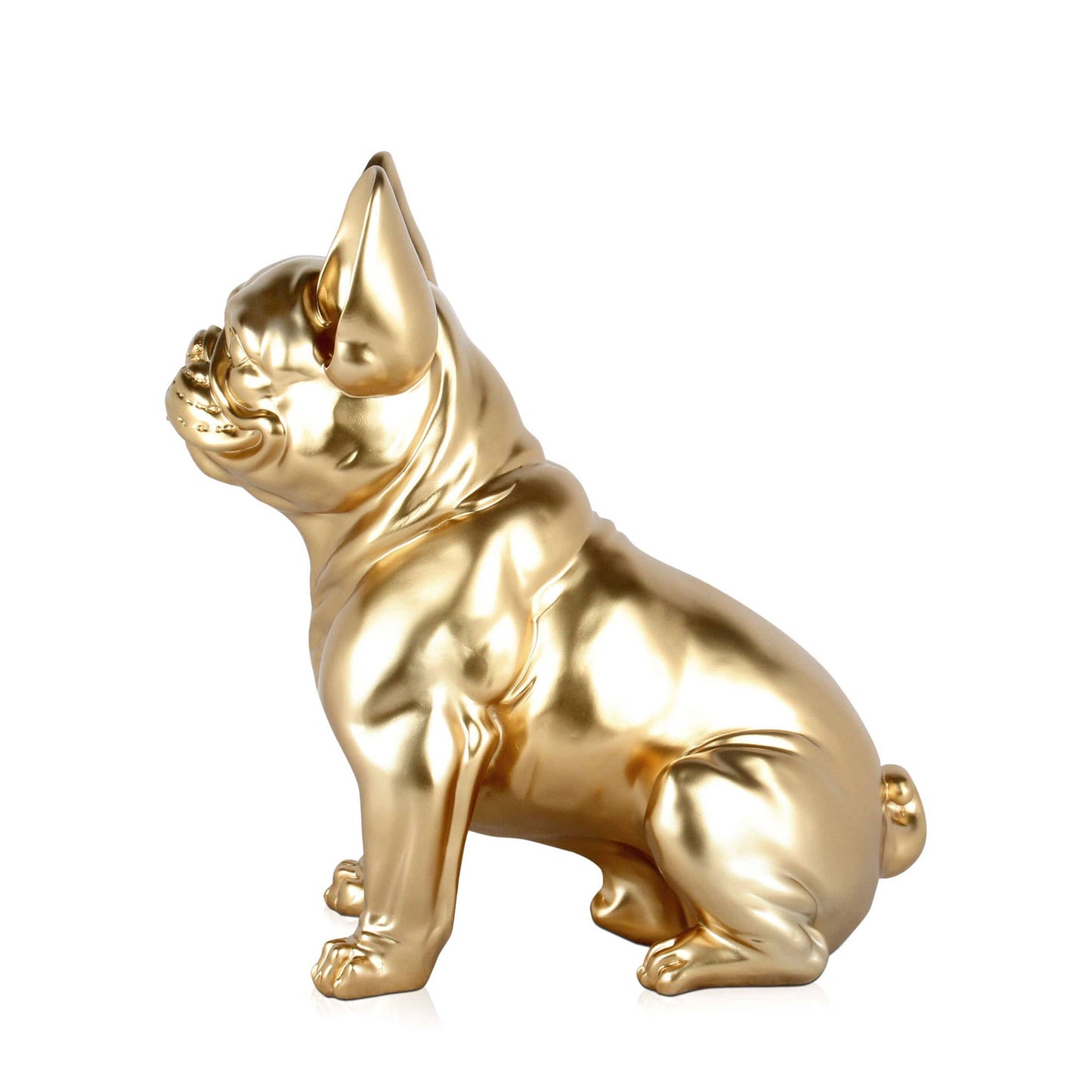 Hund (Large) - Fransk Bulldog - Hartsskulptur - Guld - Prydnad