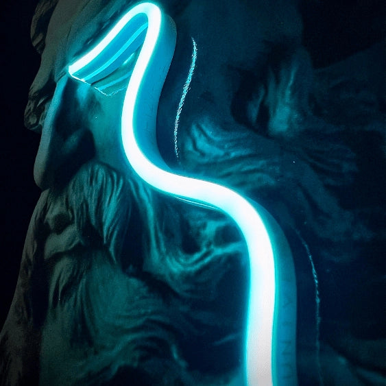 Zeus Crying V1 – LED Väggkonst Med Neonljus I Surrealistisk Design 80 × 120 cm