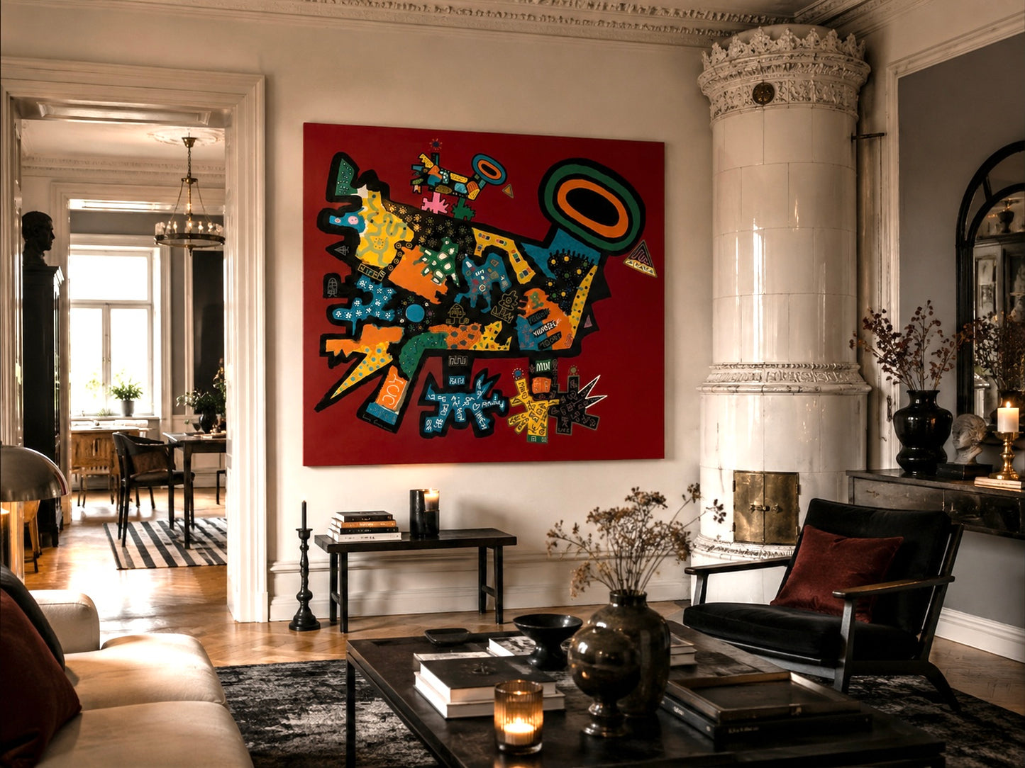 Originalkonst Mixed Media 120 × 150 cm – Linus Cinnamoni